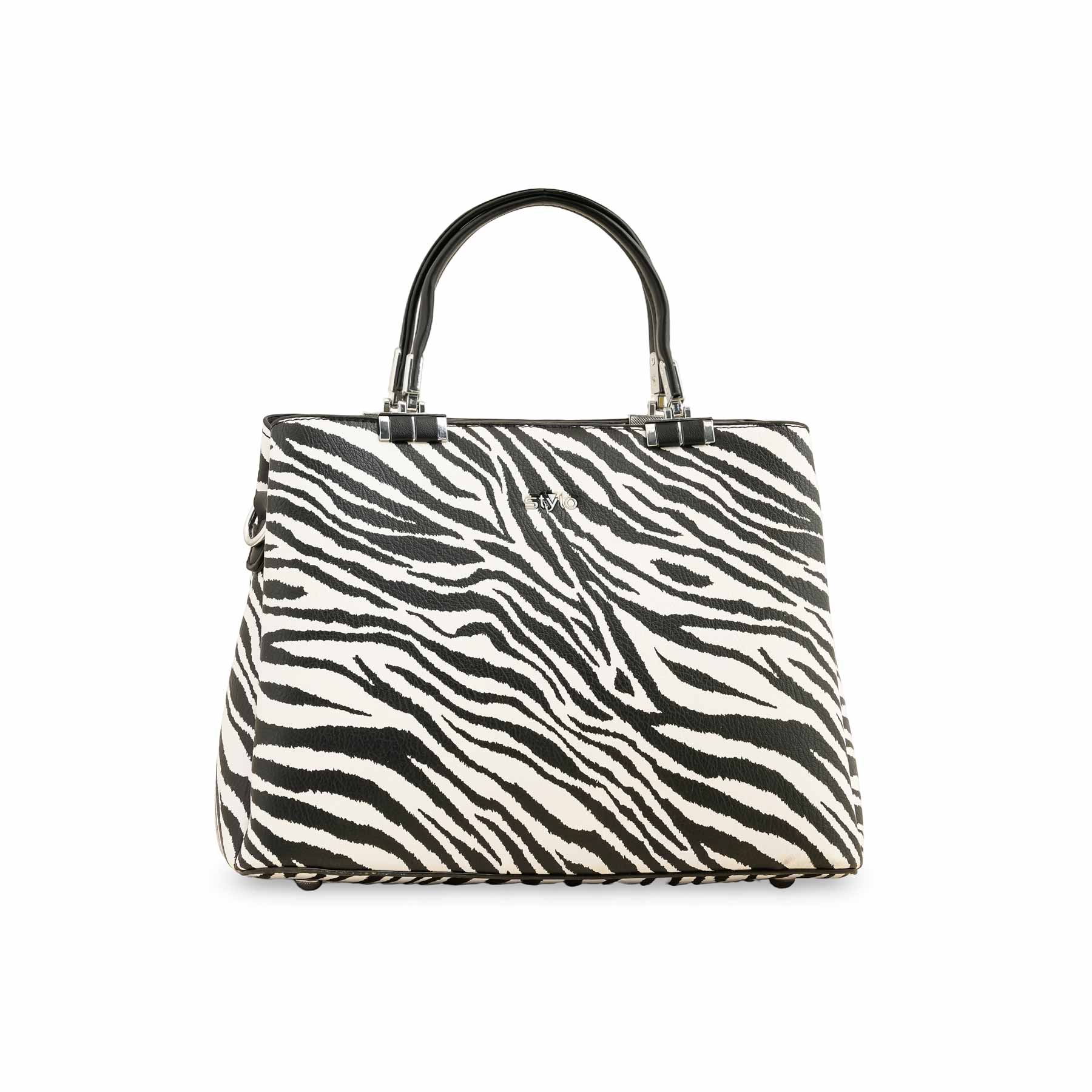 Blkwht Formal Hand Bag P36289 - Image 4