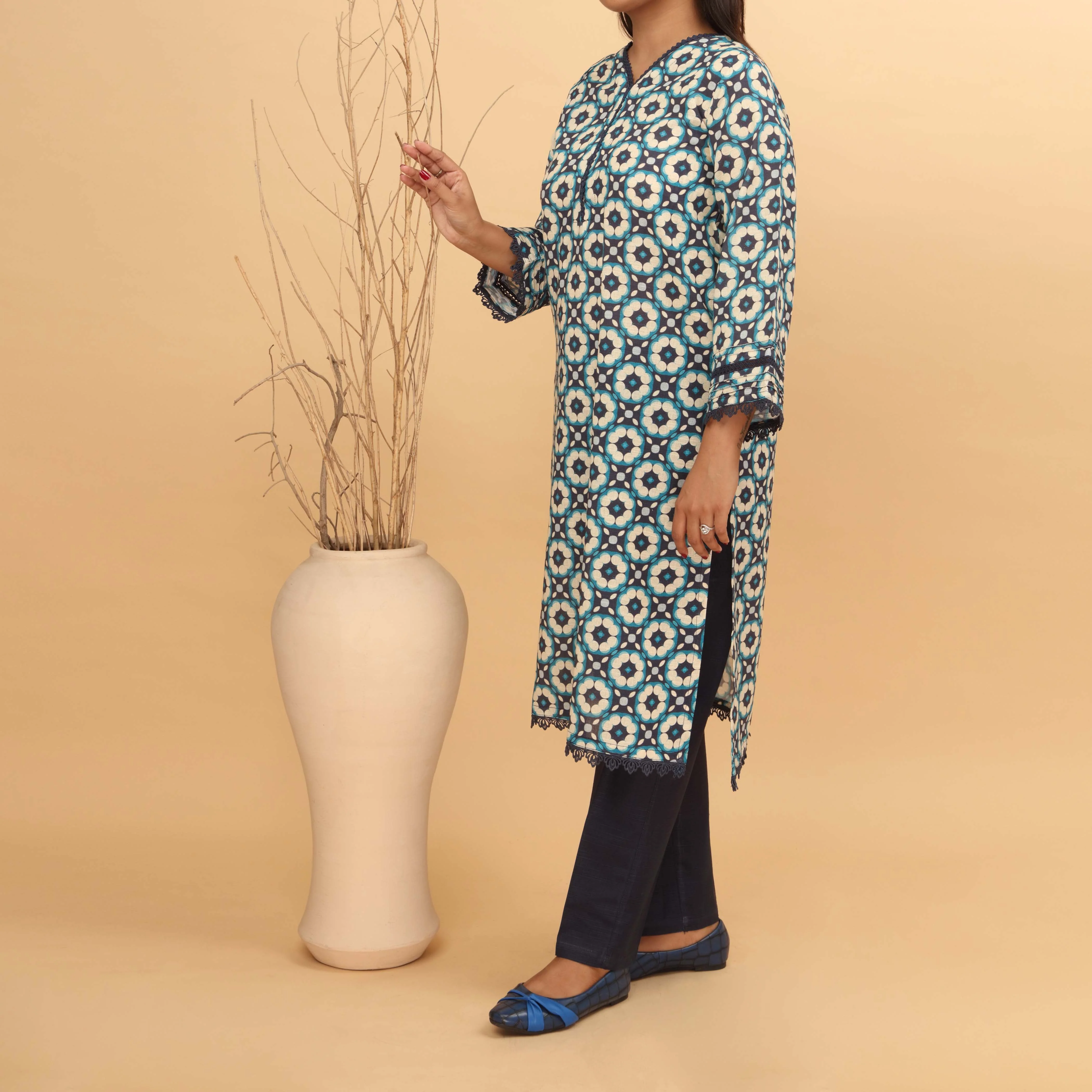 2PC- Solid Flannel Co-ord Set PW4143 - Image 2