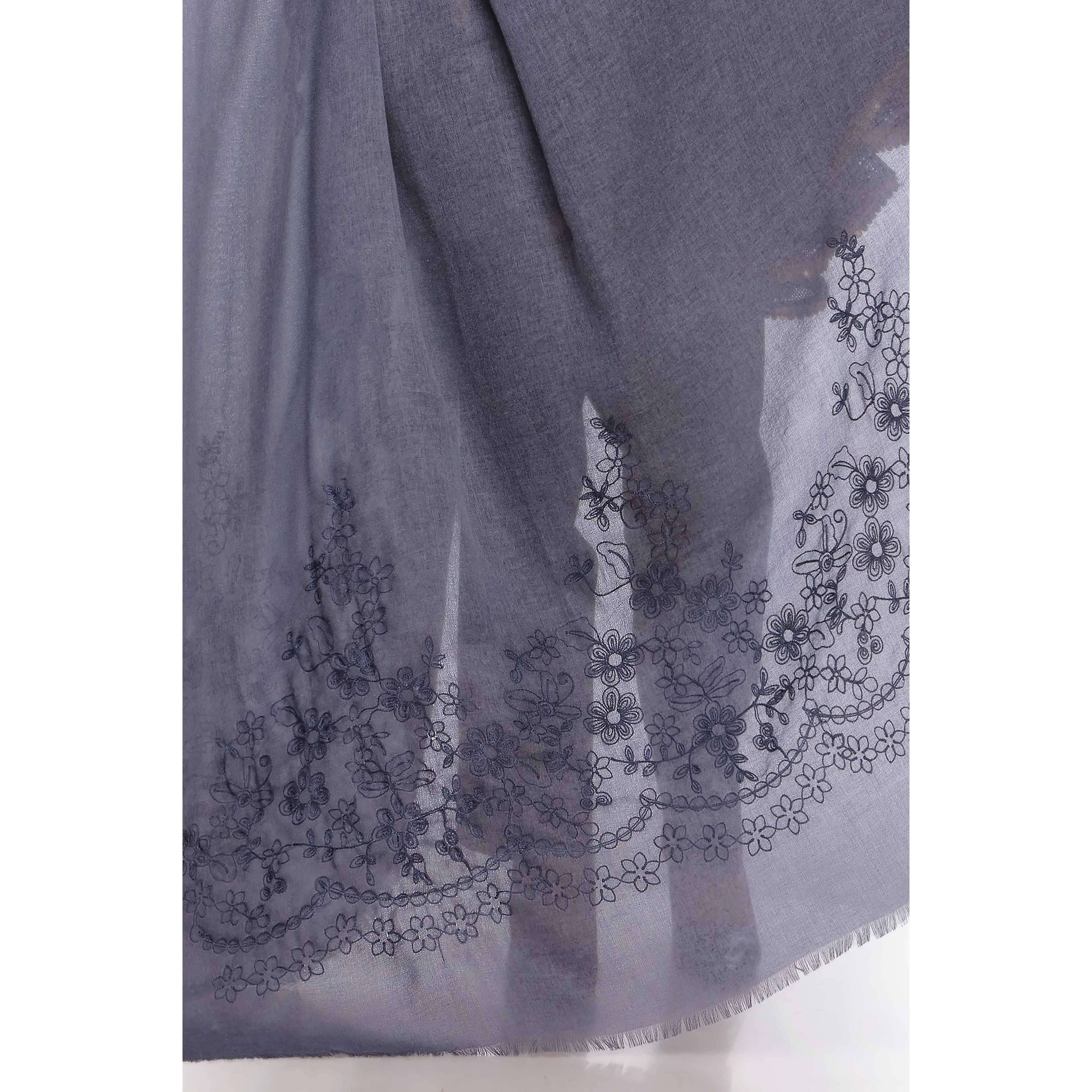 Blue Aari Embroidered Shawl PW2736 - Image 2