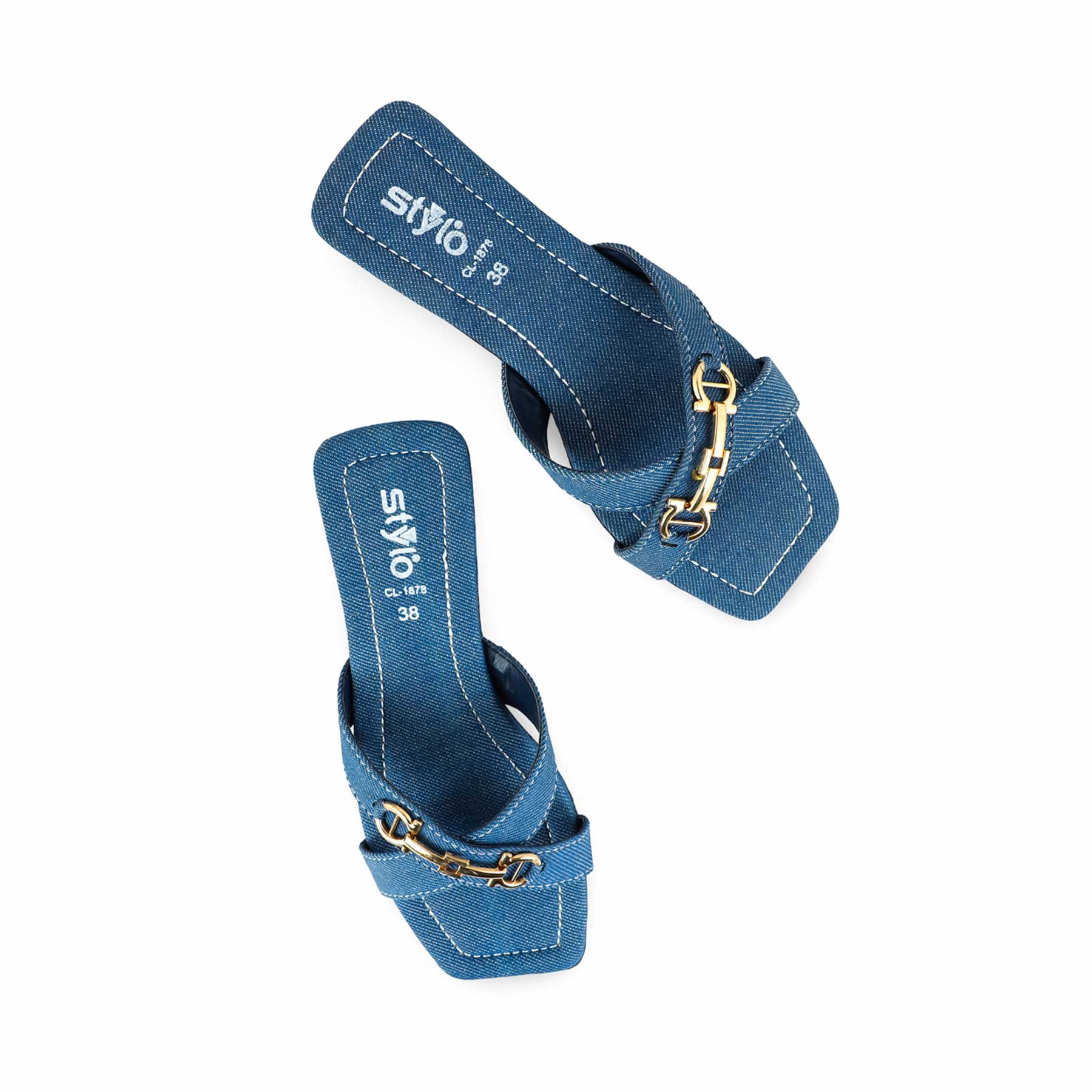 Blue Casual Slipper For Ladies CL1878 - Image 5