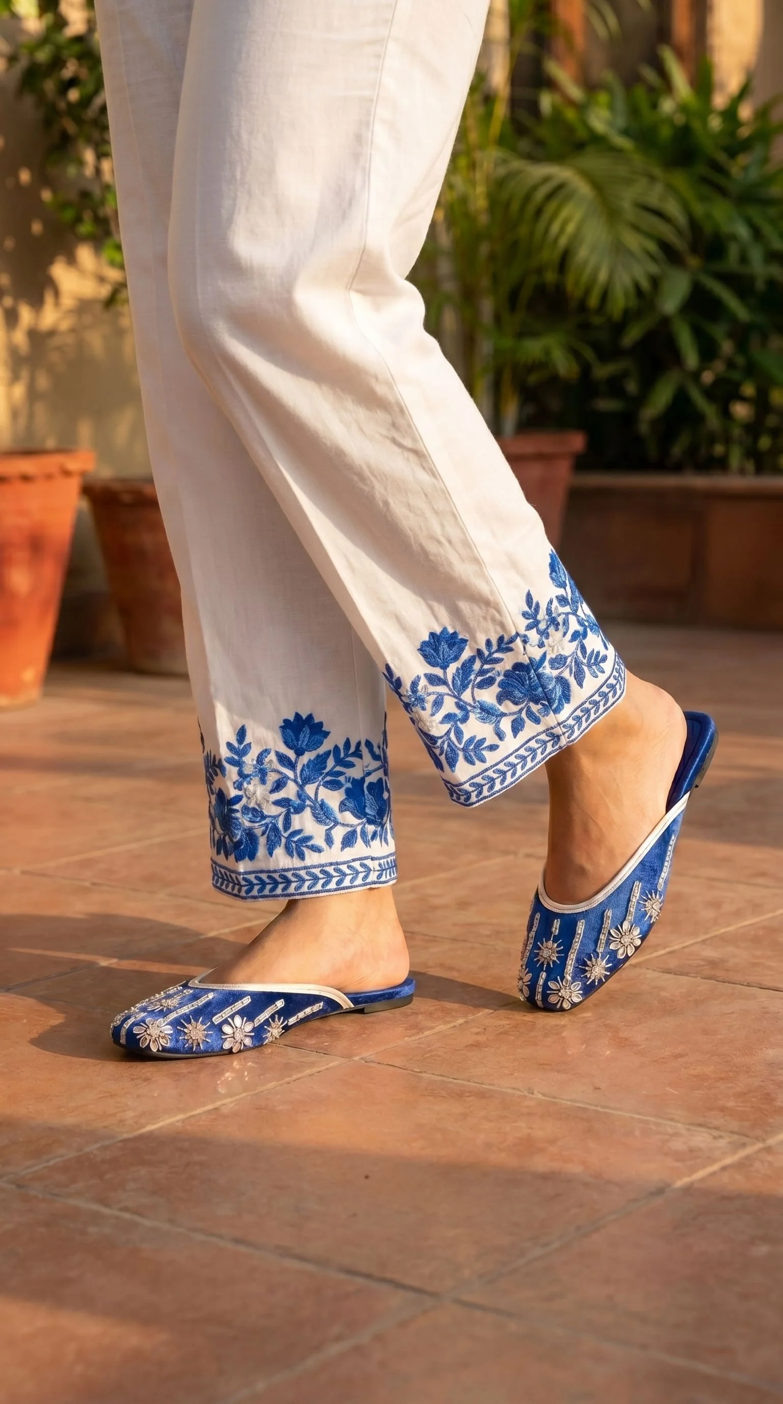 Blue Fancy Back Open Khussa EC8631 - Image 2
