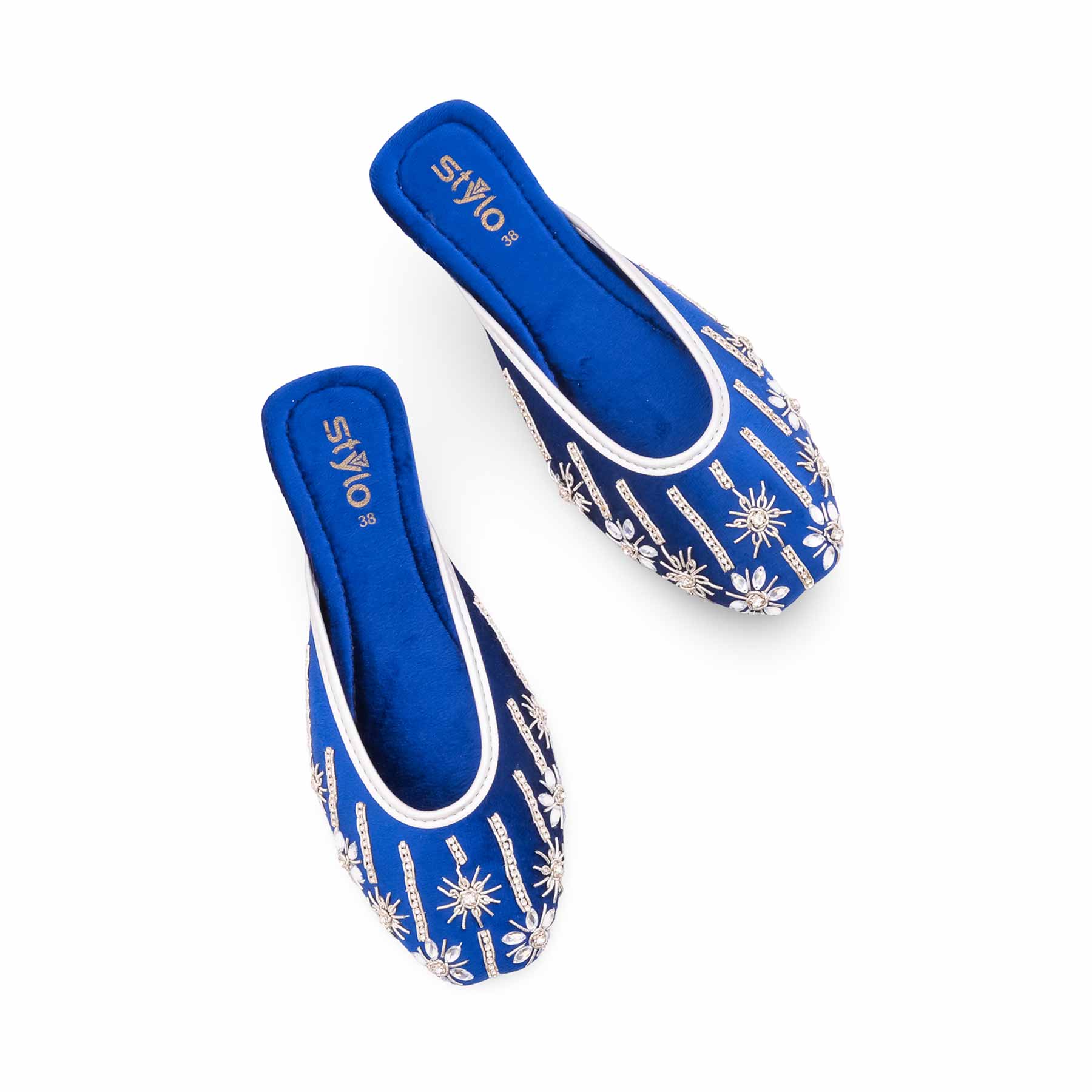 Blue Fancy Back Open Khussa EC8631 - Image 6