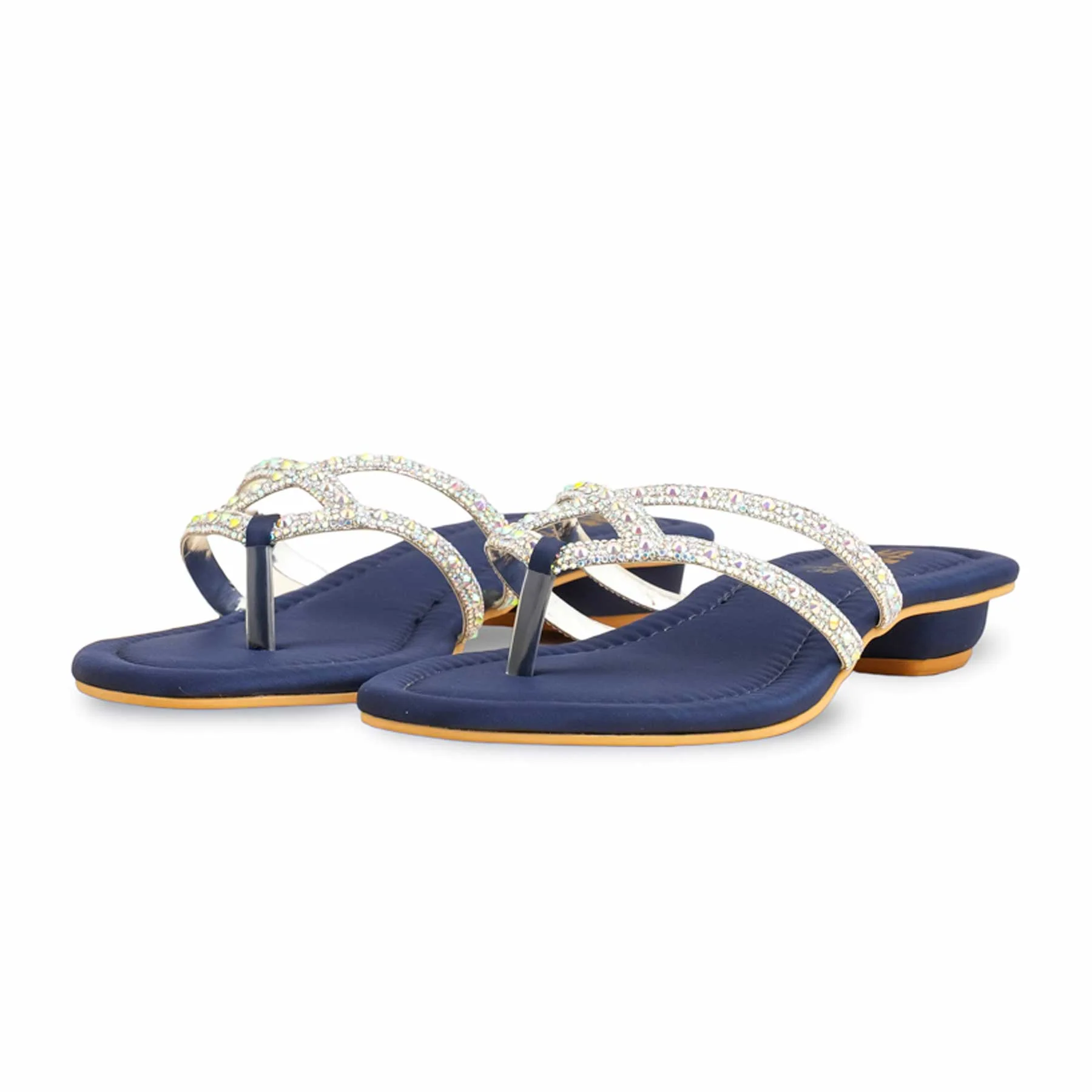 Blue Fancy Chappal For Women FN0779 - Image 3