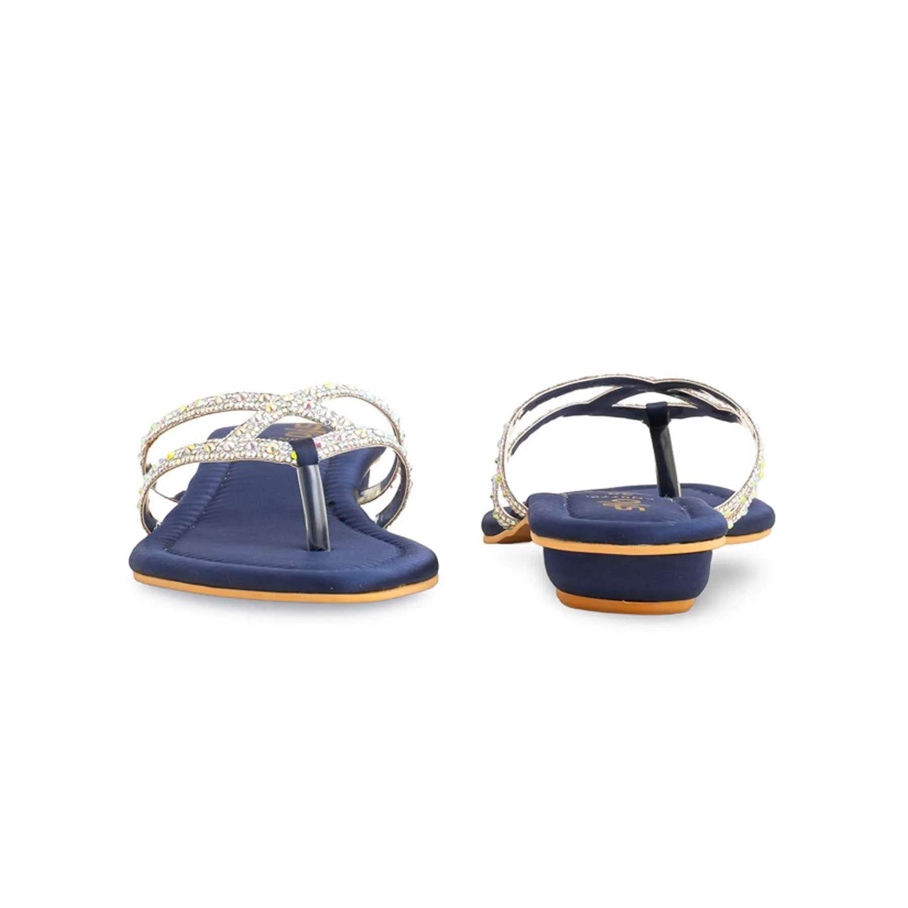Blue Fancy Chappal For Women FN0779 - Image 4
