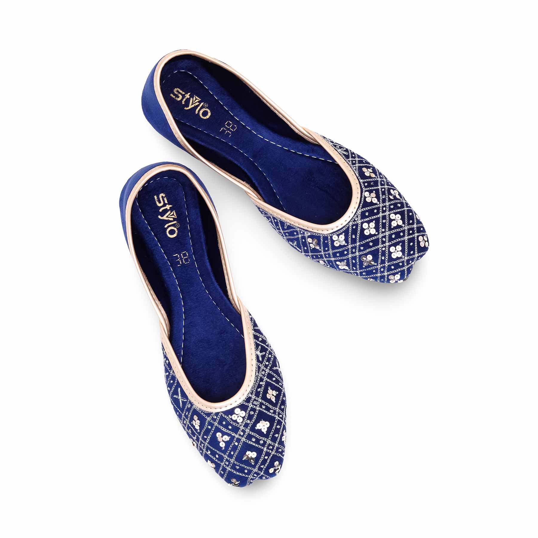 Women's Blue Fancy Khusa EC8448 - Image 4
