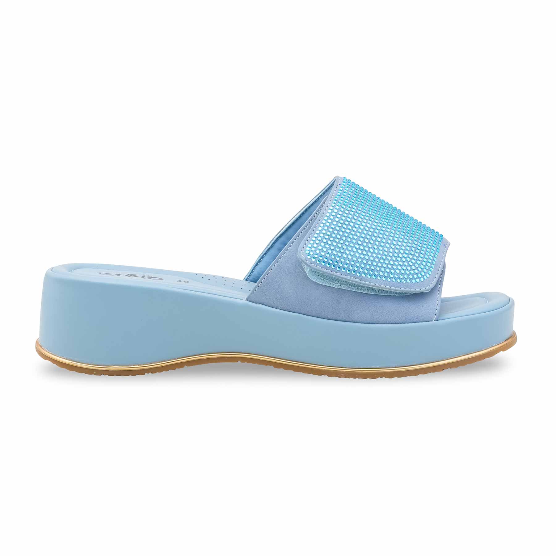 Blue Formal Slipper For Ladies PU0715 - Image 2