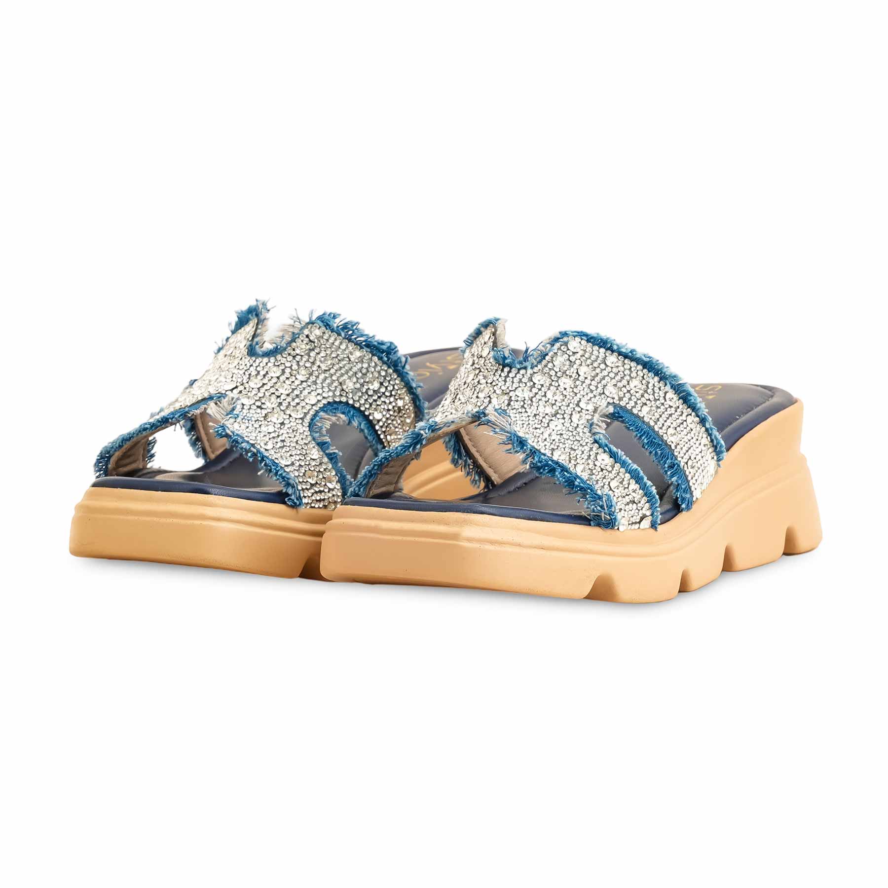 Blue Formal Slipper For Women PU0443 - Image 3