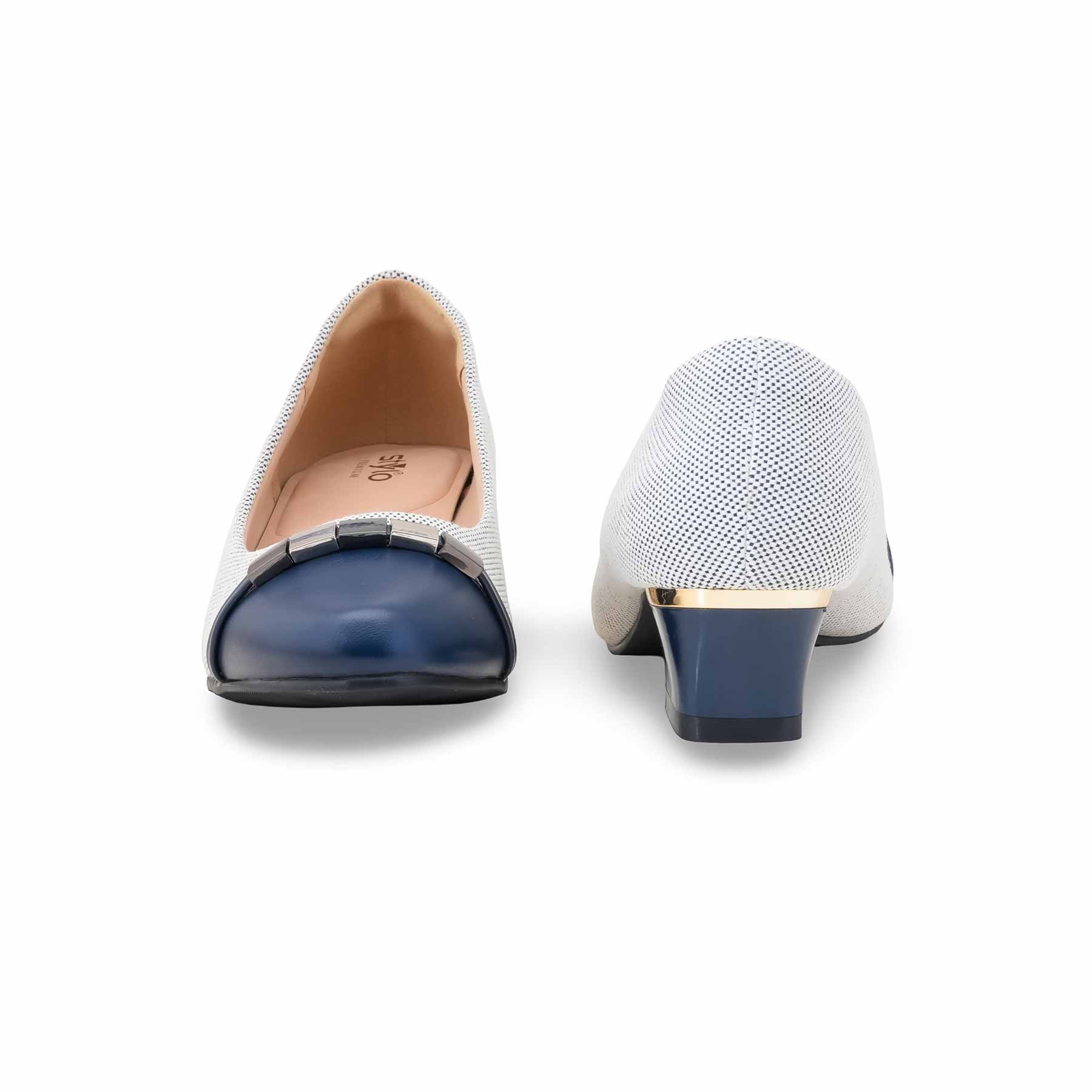 Blue Pumps For Ladies WN1291 - Image 4