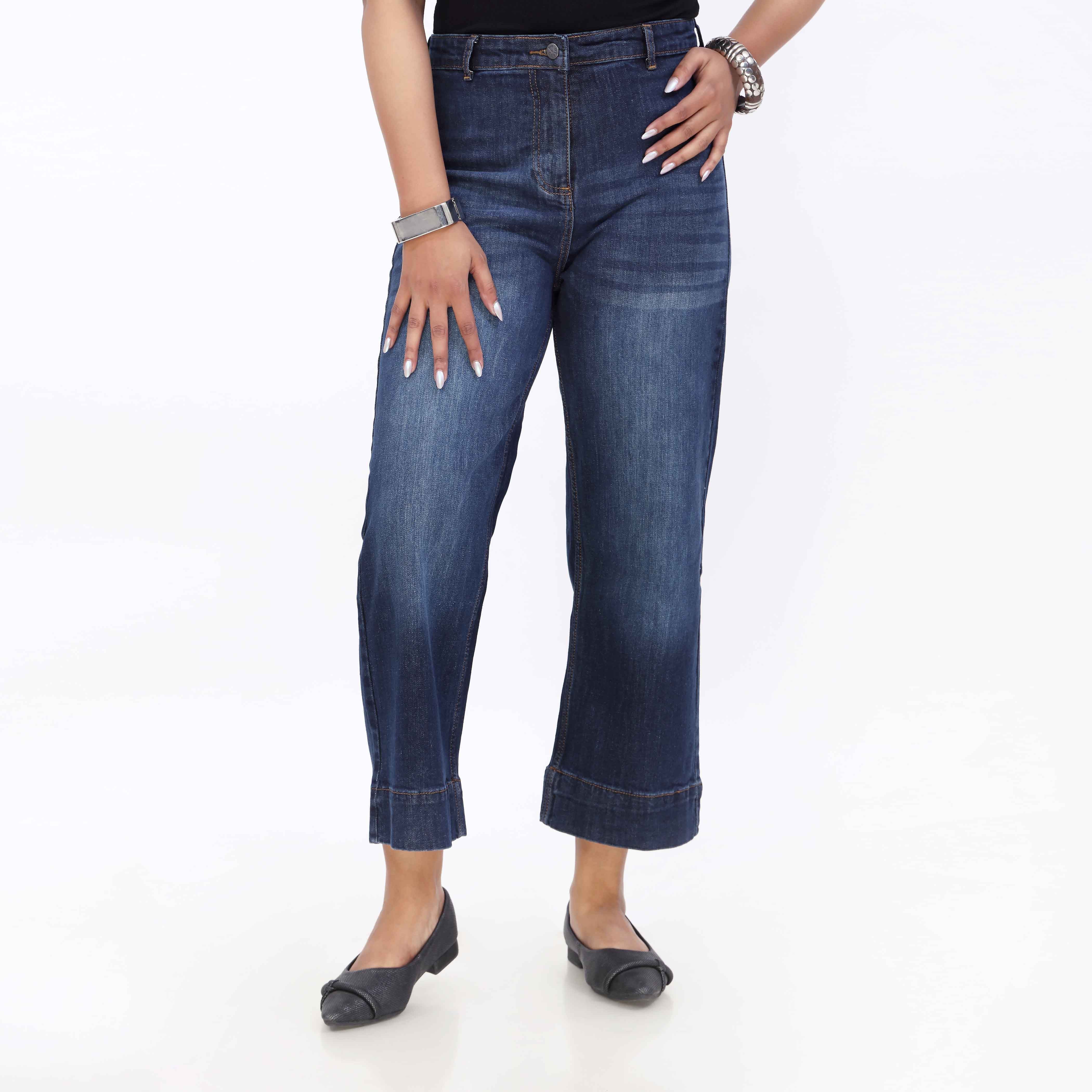 Blue Wide Leg Denim Pant PP5055 - Image 2