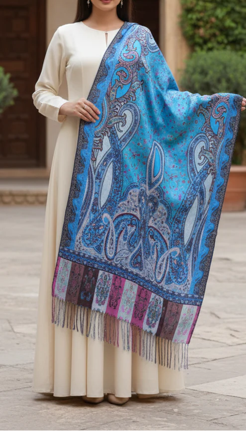 Blue Winter Stole PN5165 - Image 2