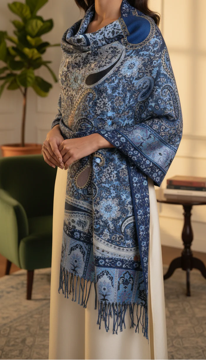 Blue Winter Stole PN5180 - Image 2