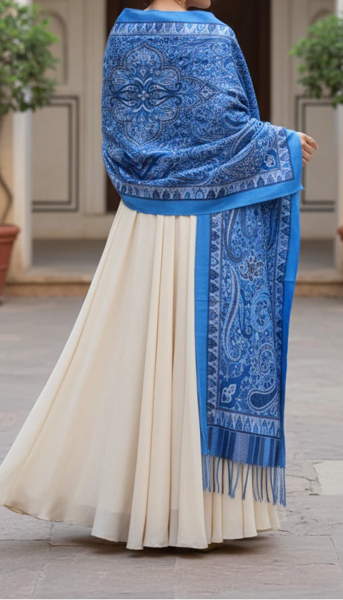 Blue Winter Stole PN5230 - Image 2