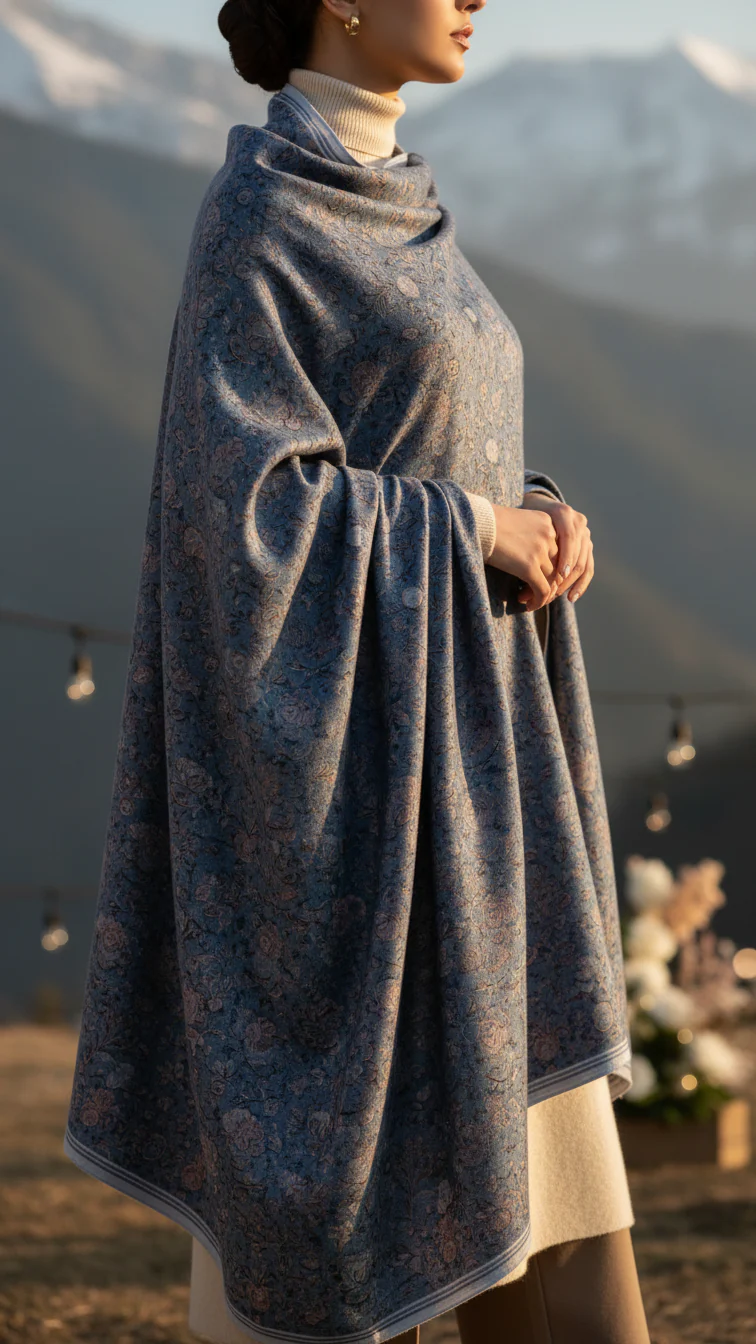 Blue Winter Shawl PW5735 - Image 2