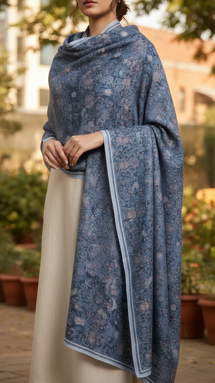Blue Winter Shawl PW5735 - Image 3