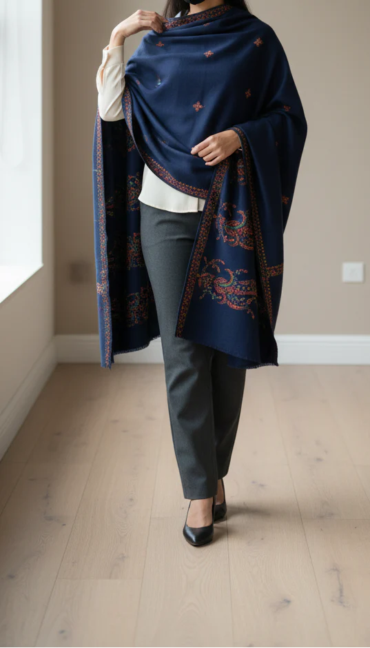 Blue Winter Shawl PW5873 - Image 2