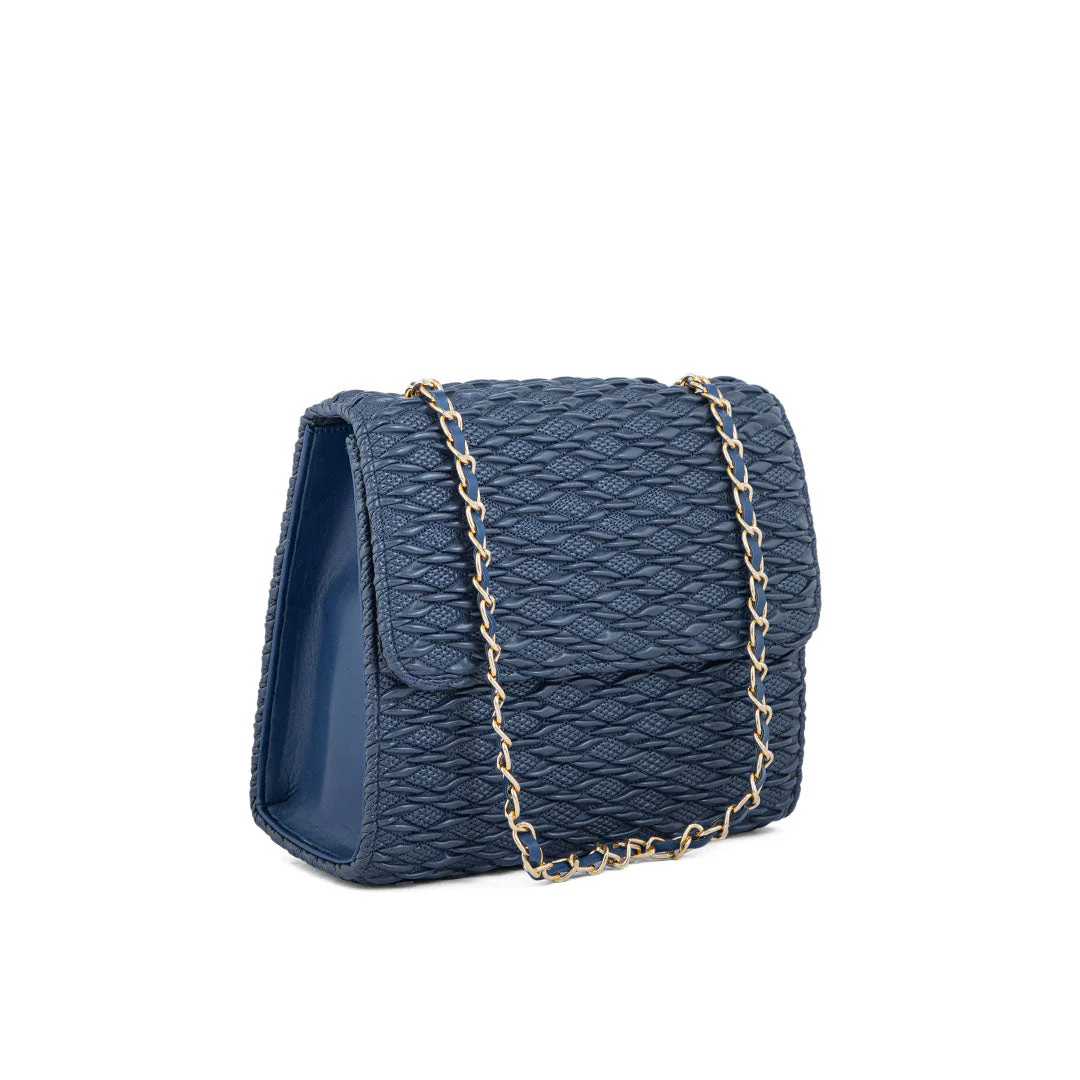 Blue Women Formal Shoulder Bag P55621 - Image 2
