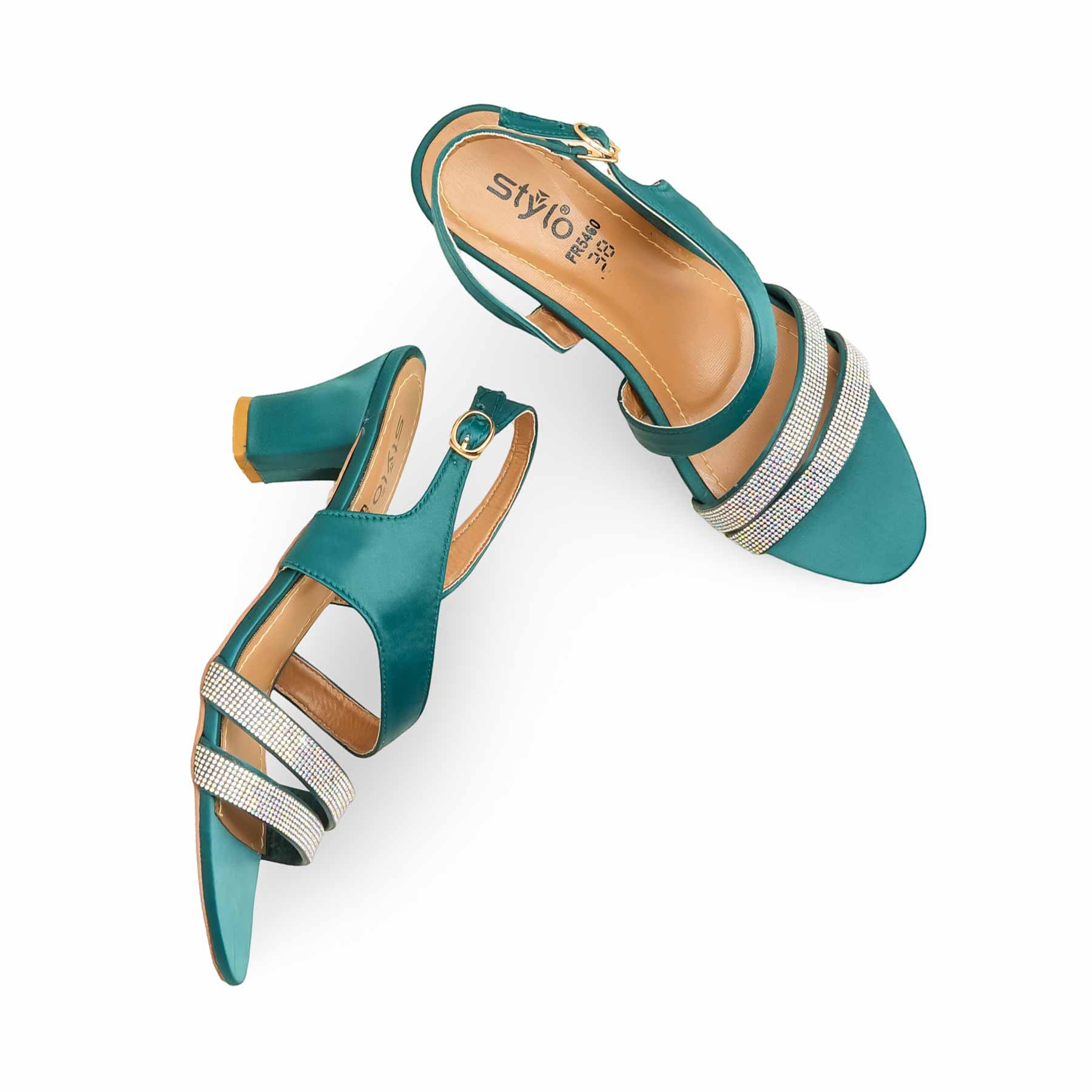 Botl Green Formal Sandal For Ladies FR5460 - Image 5