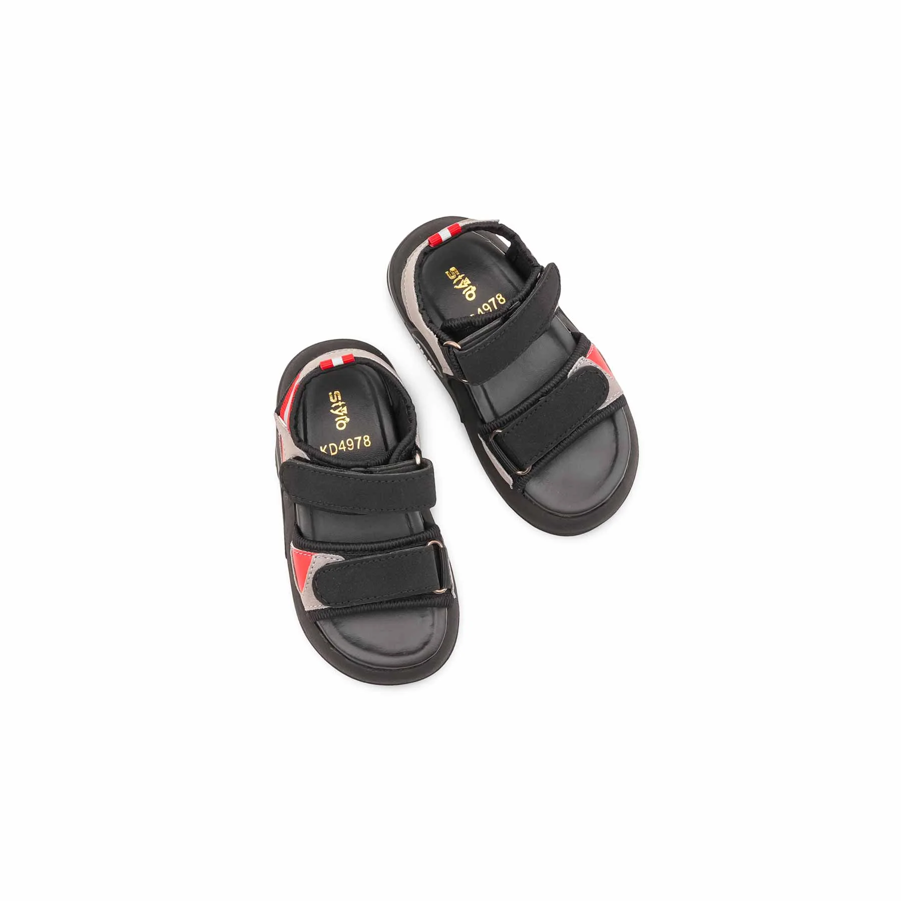 Boys Black Casual Sandal KD4978 - Image 5