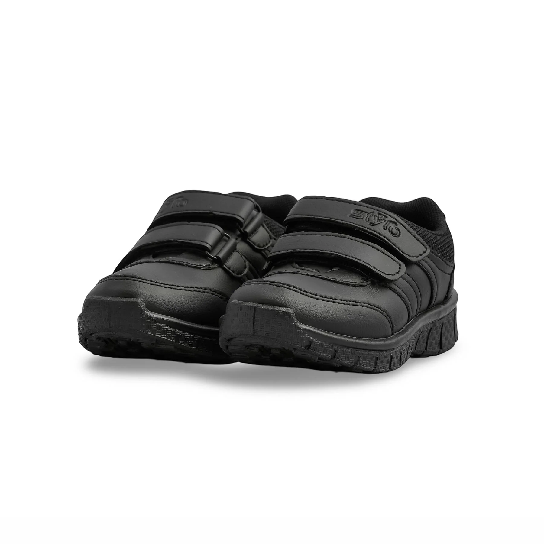 Boys Black Dual Strap Schools Shoes SK1095 - Image 3