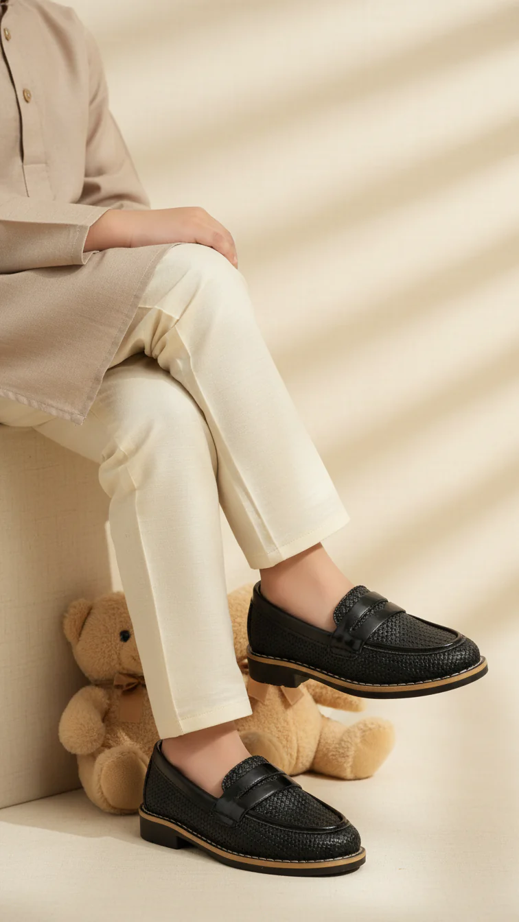 Boys Black Formal Moccasin KD2553