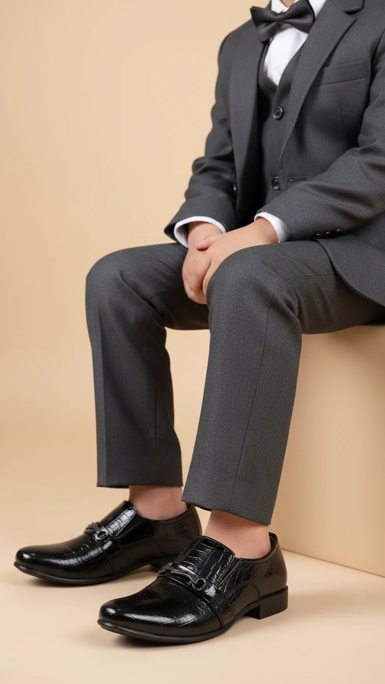 Boys Black Formal Shoes KD2210