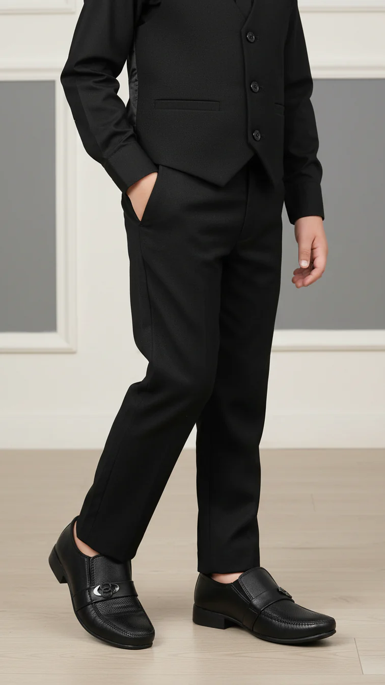 Boys Black Formal Shoes KD2211