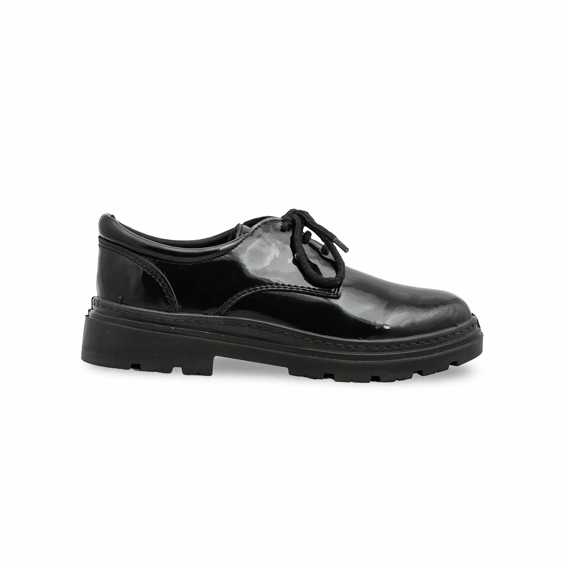 Boys Black Lace Up School Shoes  SK1105 - Image 2