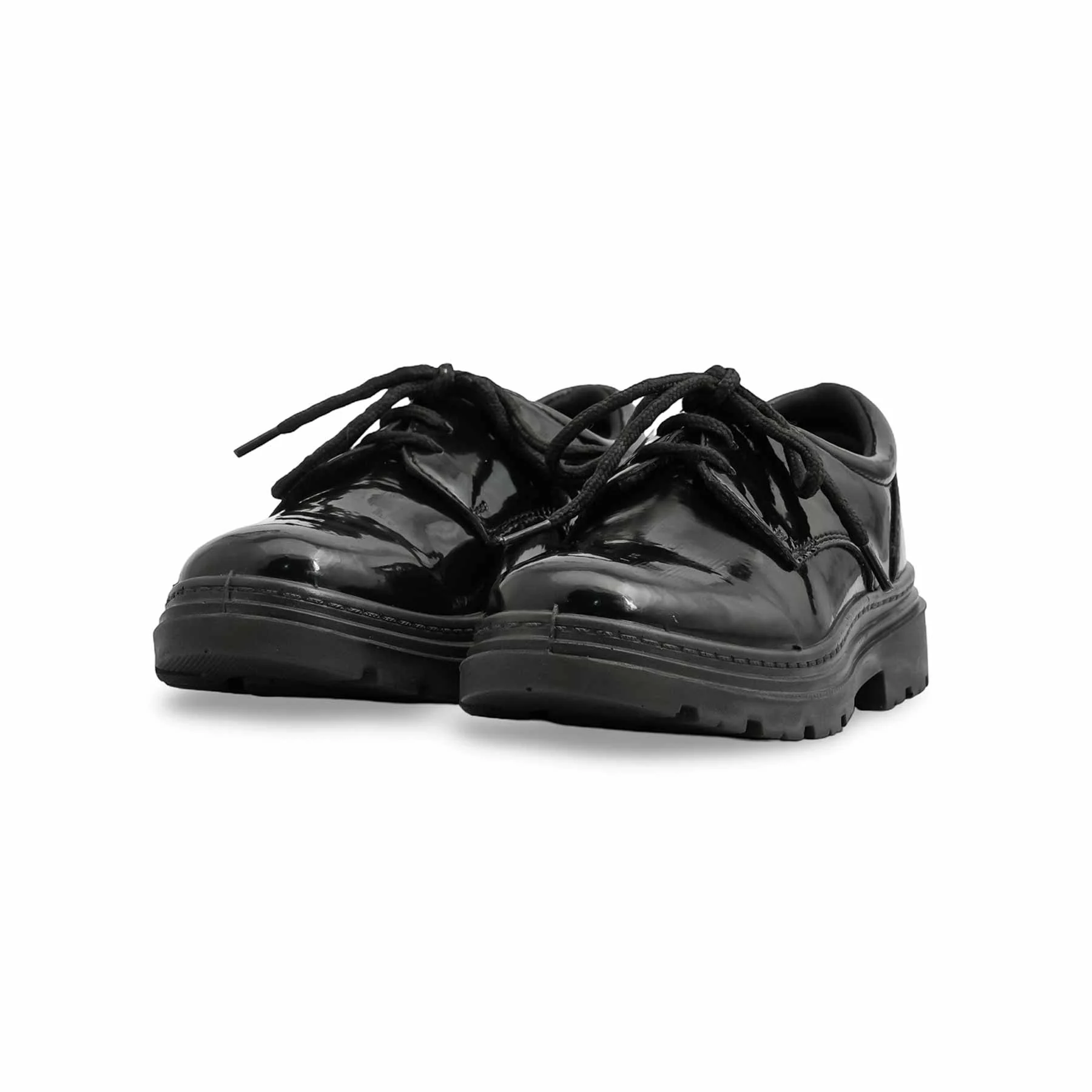 Boys Black Lace Up School Shoes  SK1105 - Image 3