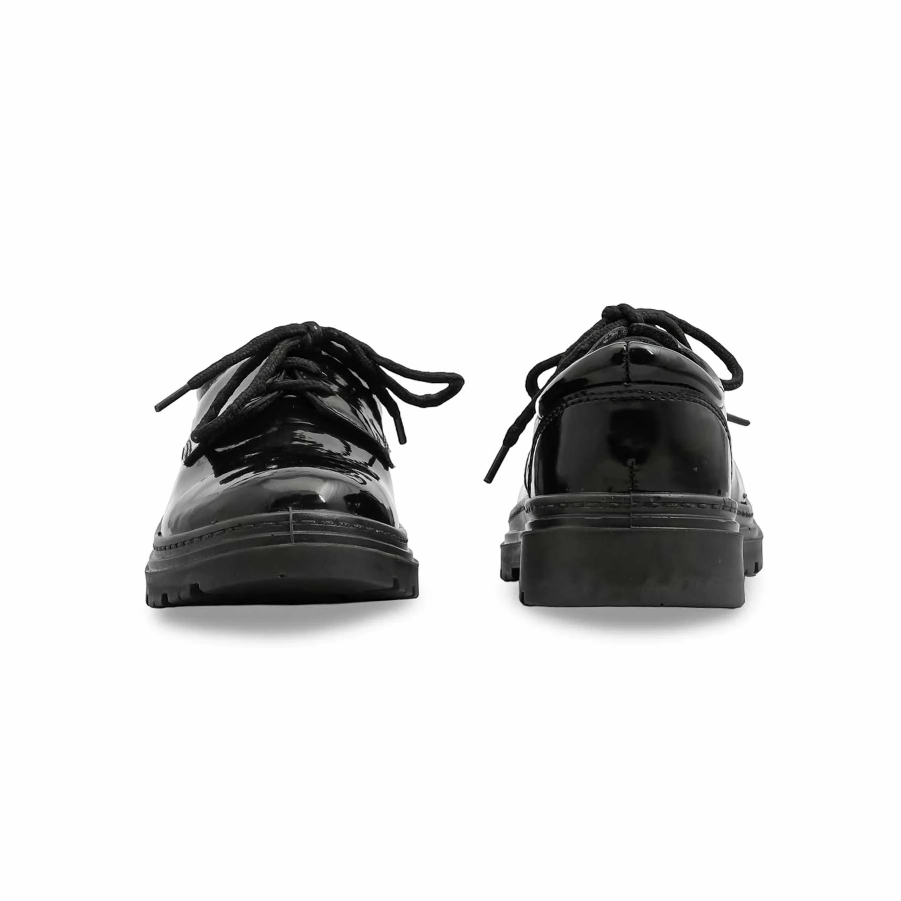 Boys Black Lace Up School Shoes  SK1105 - Image 4