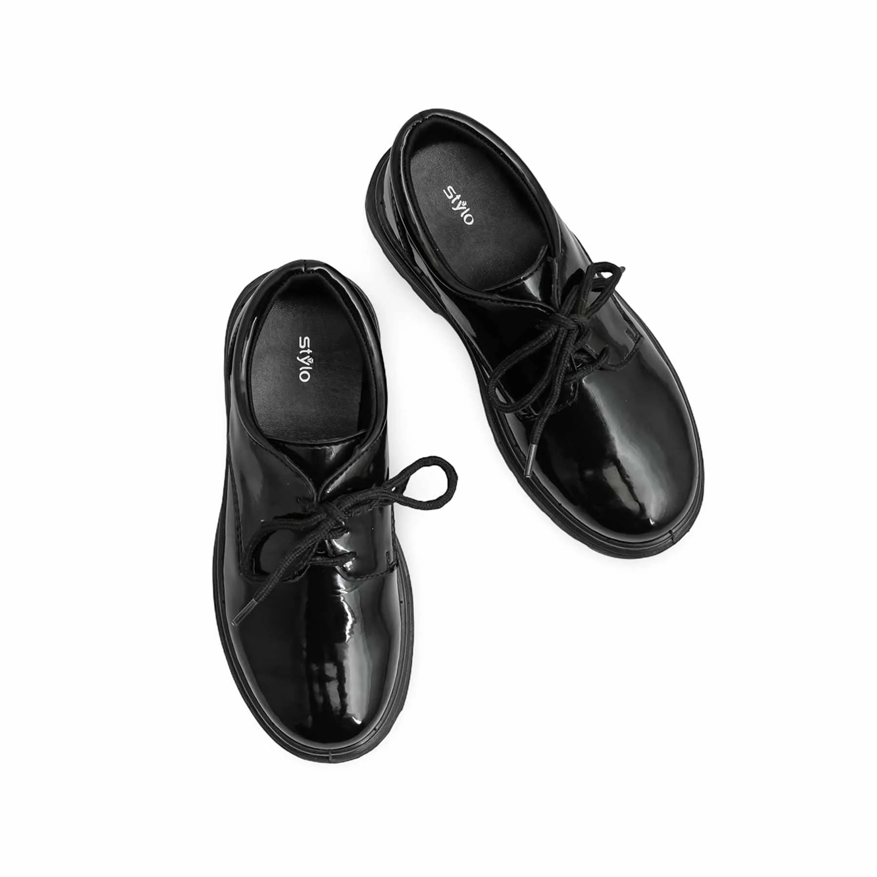 Boys Black Lace Up School Shoes  SK1105 - Image 5