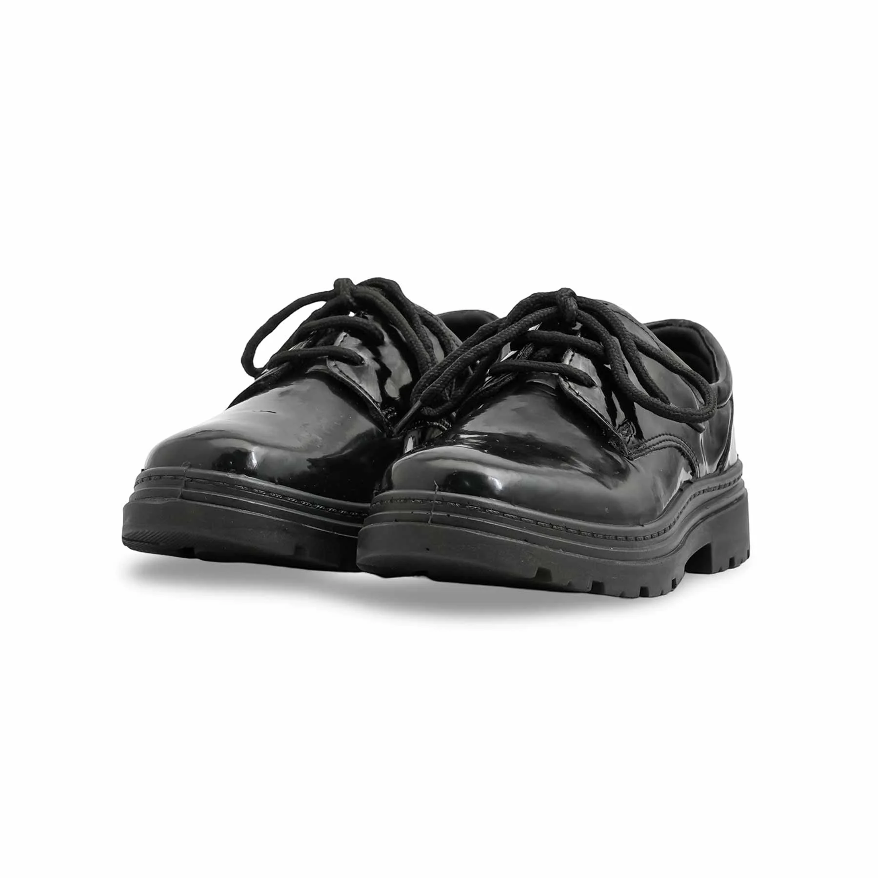 Boys Black Lace Up School Shoes  SK1106 - Image 3