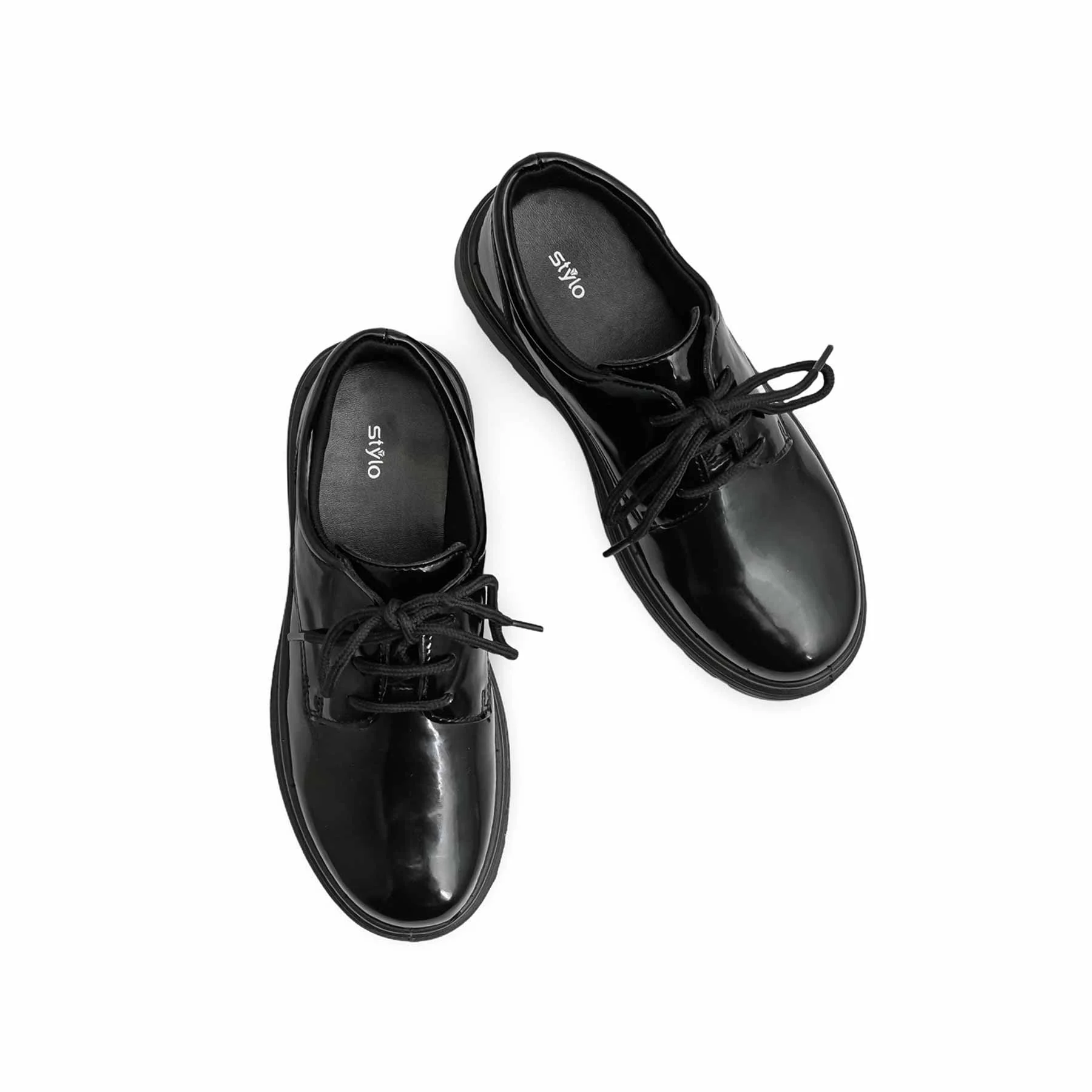 Boys Black Lace Up School Shoes  SK1106 - Image 5