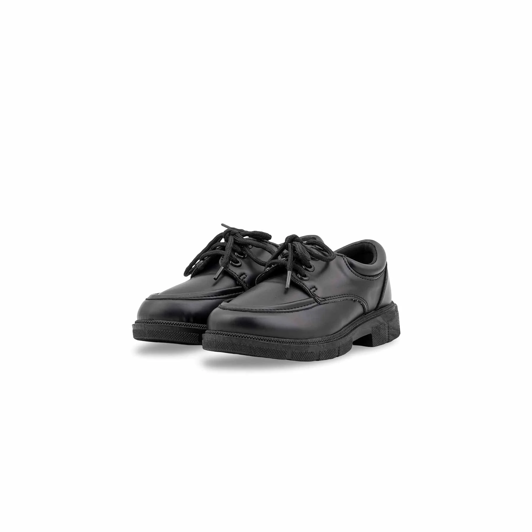 Boys Black Lace Up School Shoes WKS021 - Image 3