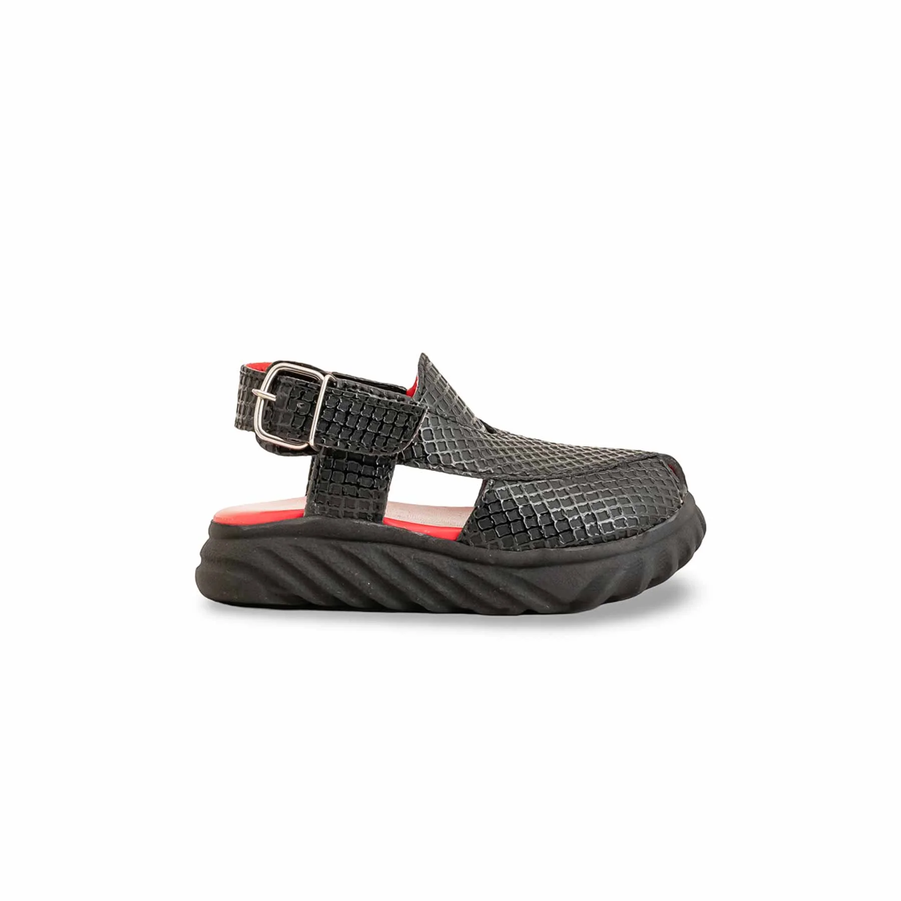 Boys Black Peshawari Chappal KD4738 - Image 2