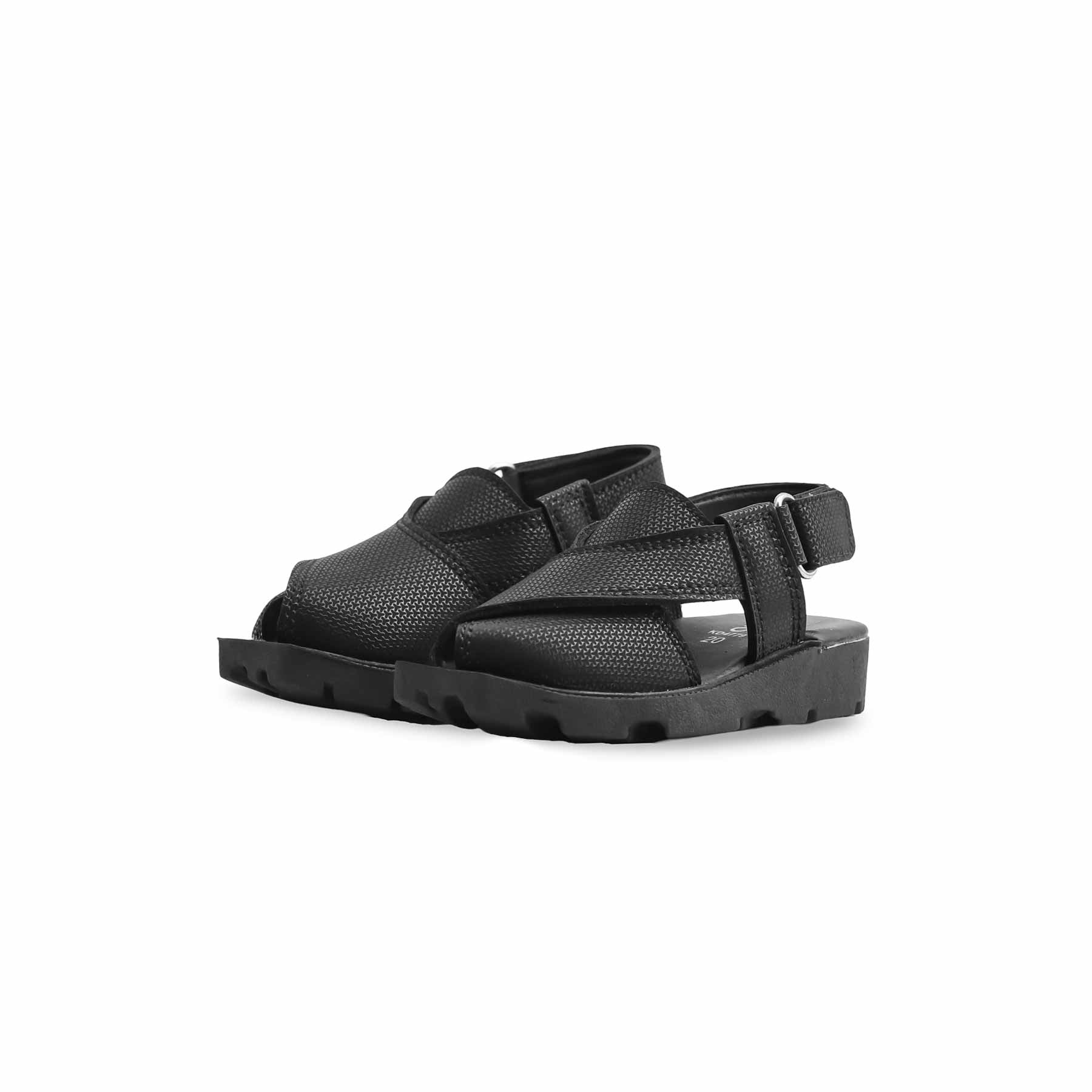Boys Black Peshawari Chappal KD4779 - Image 3