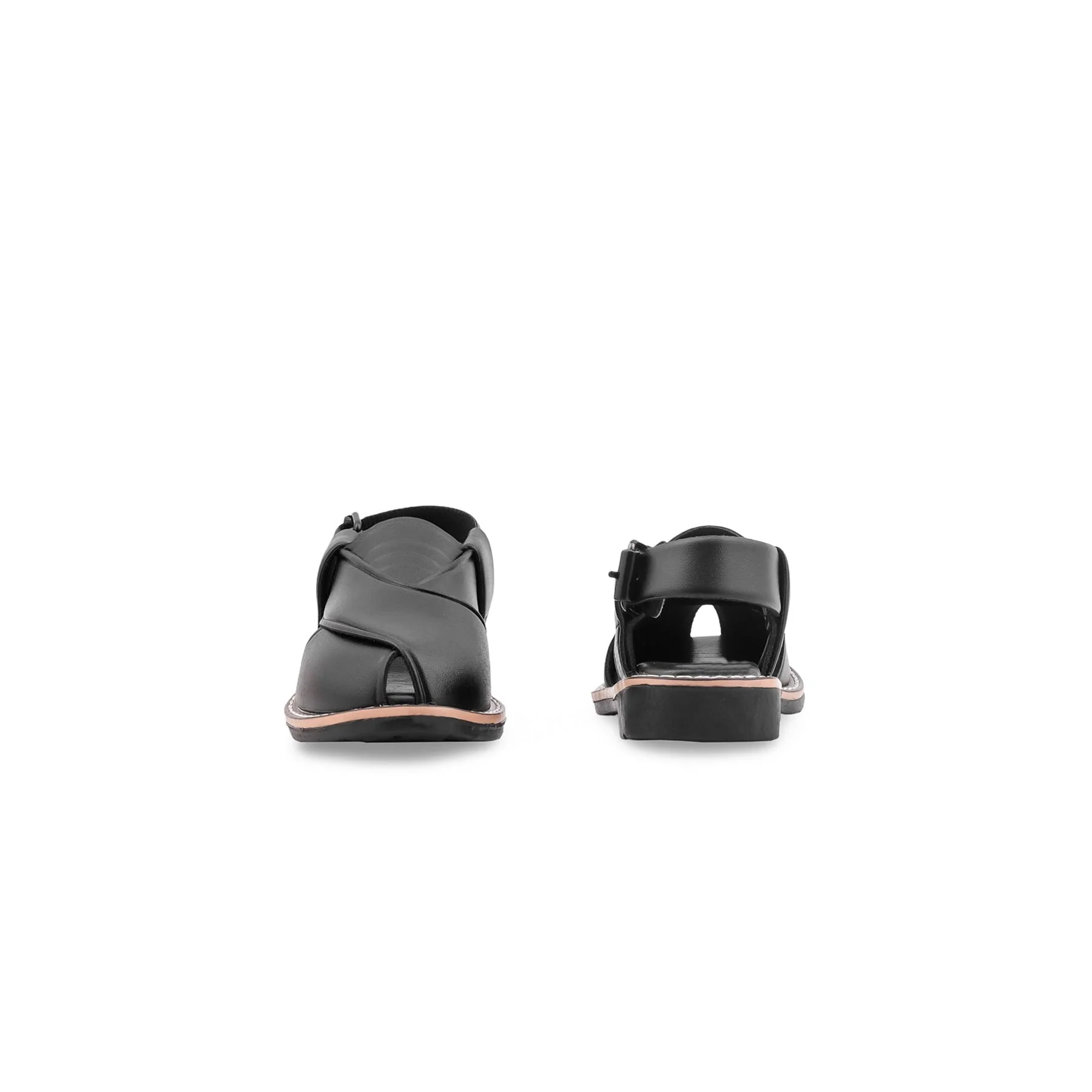 Boys Black Peshawari Chappal KD4951 - Image 5