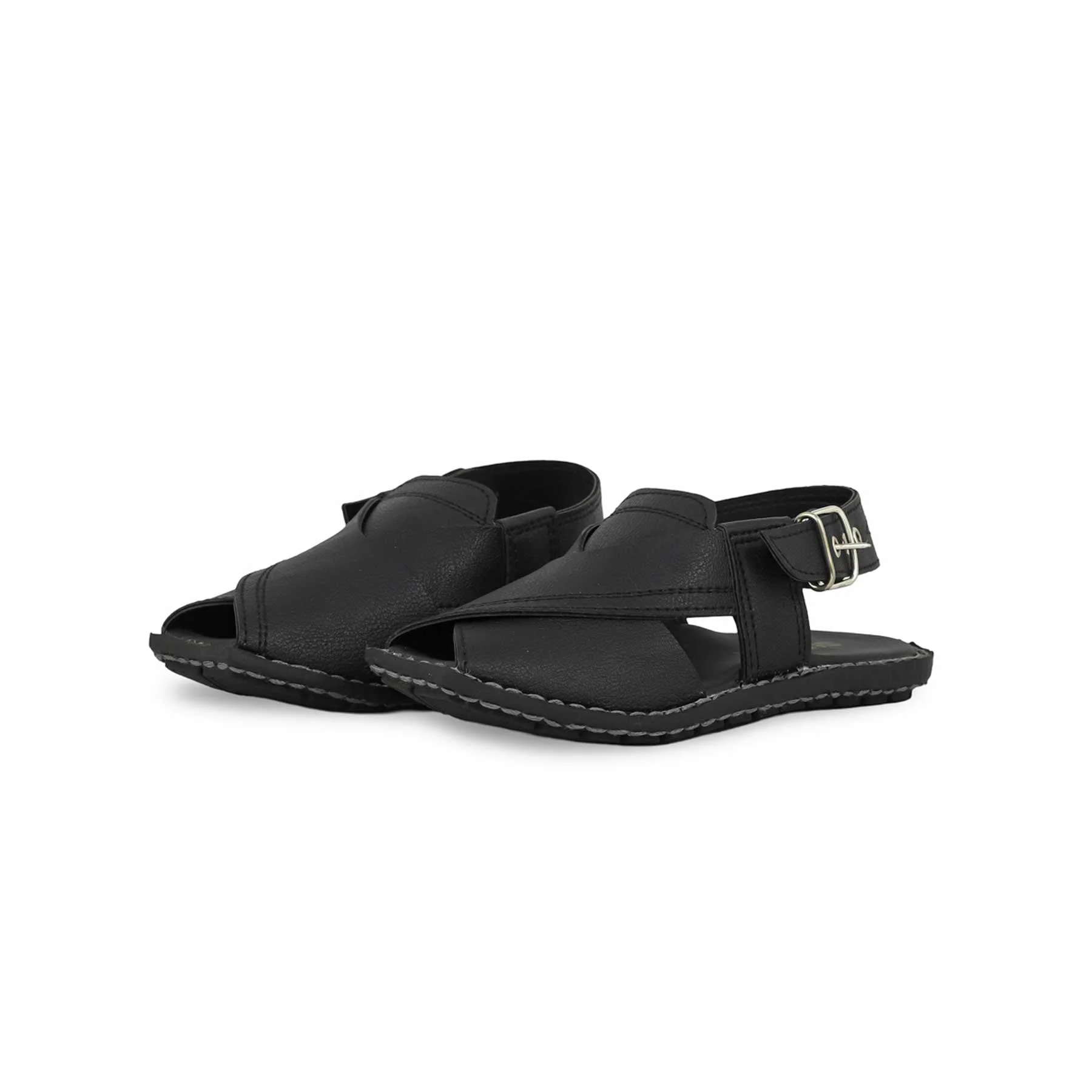Boys Black Peshawari Chappal KD9935 - Image 3