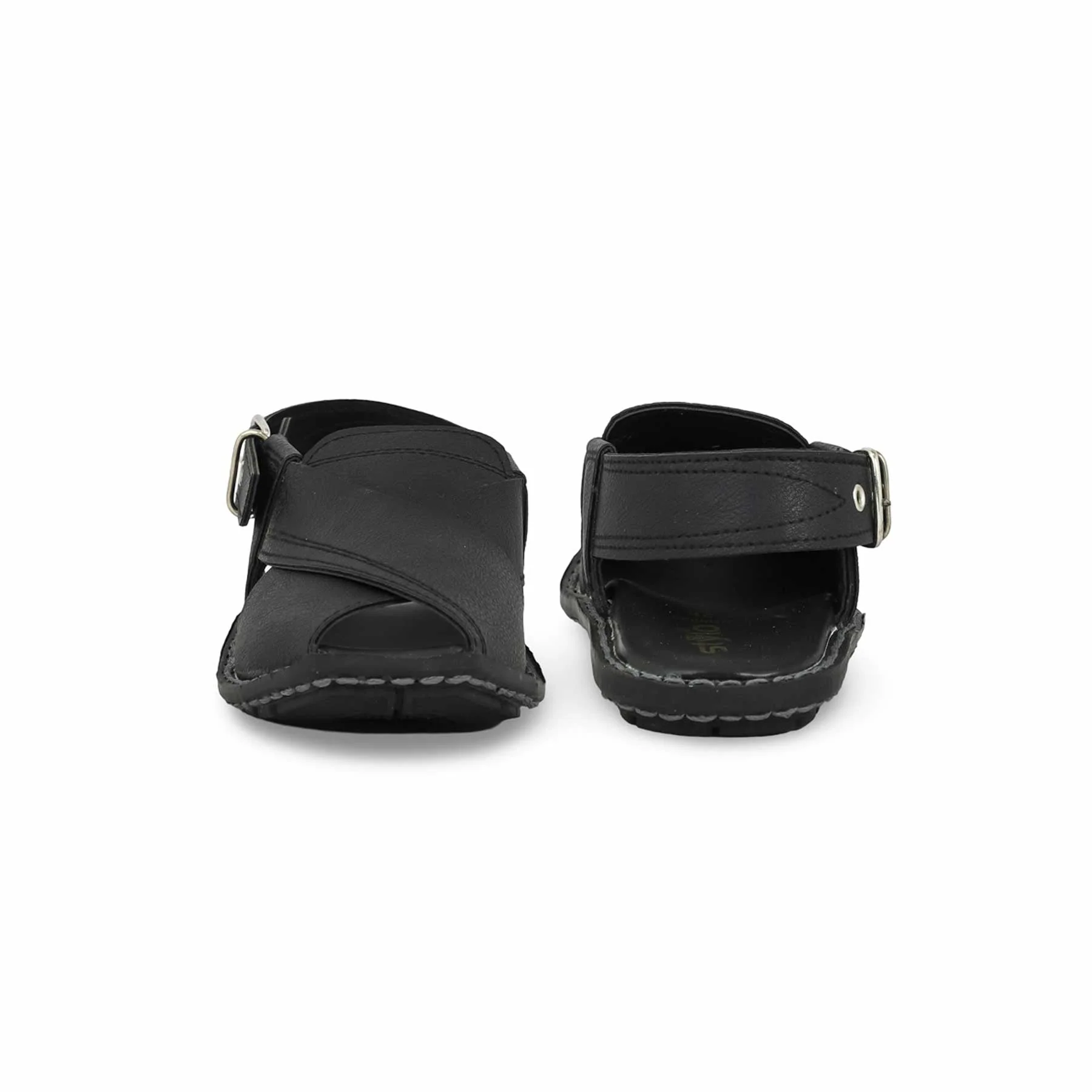 Boys Black Peshawari Chappal KD9935 - Image 4