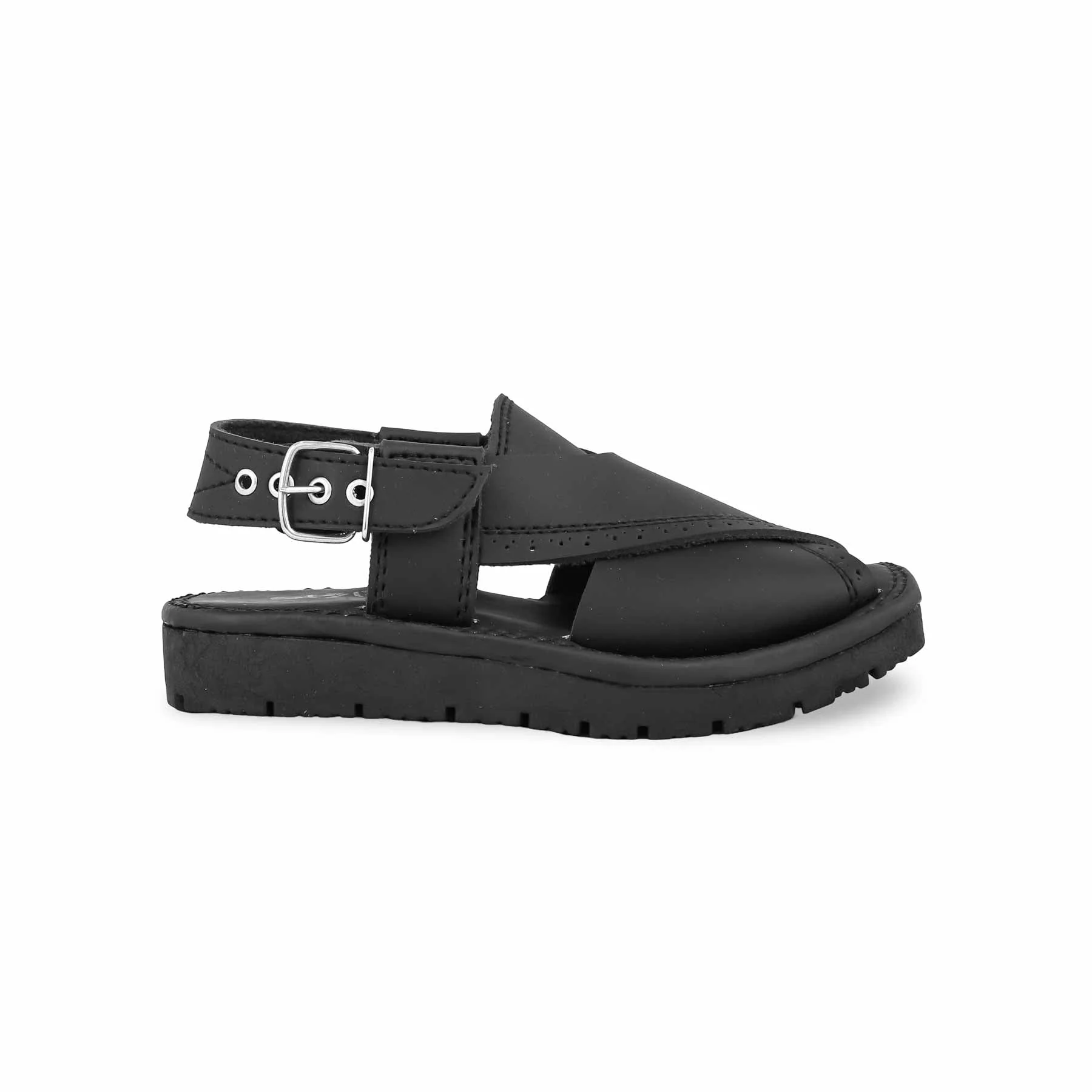 Boys Black Peshawari Chappal KD9945 - Image 2