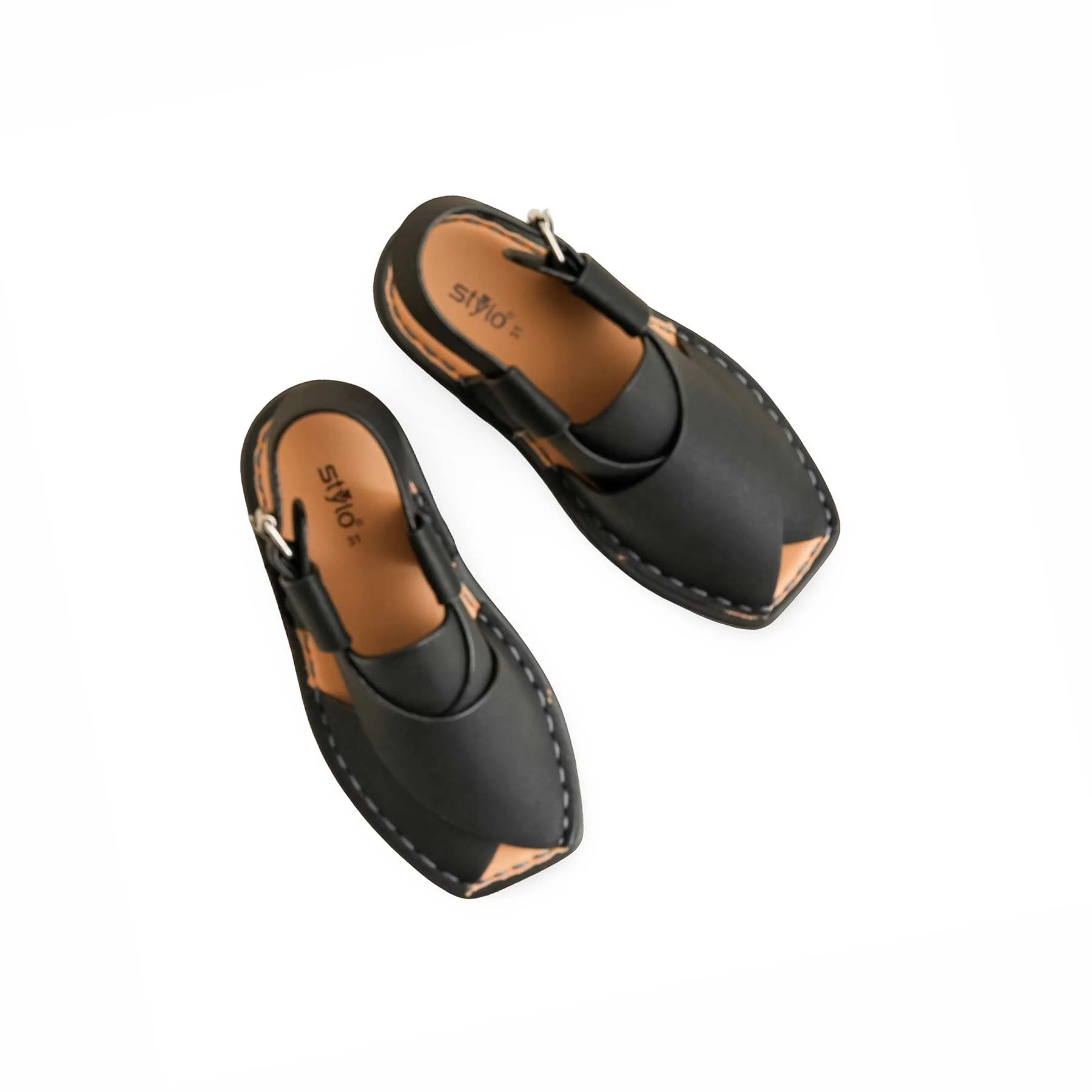 Boys Black Peshawari Chappal KD9982 - Image 5