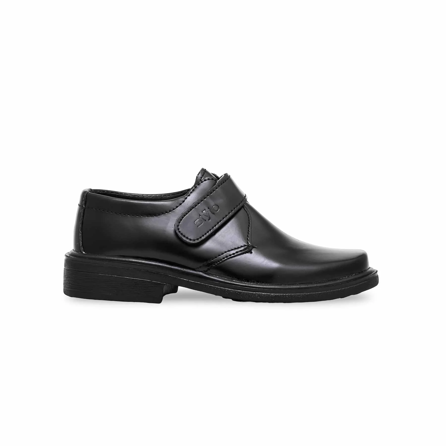 Boys Black Velcro Strap School Shoes SK1069 - Image 2