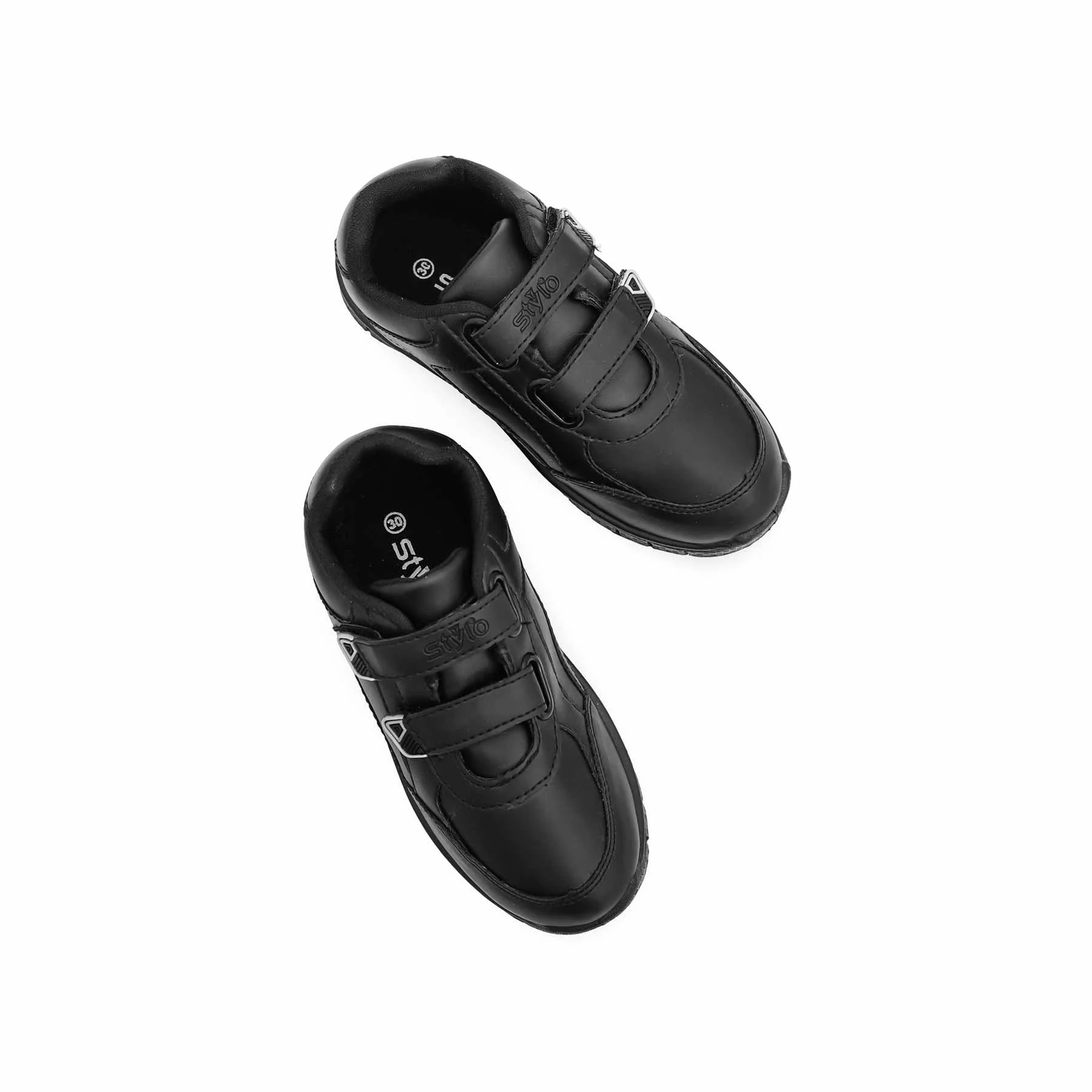 Boys Black Velcro Sports School Shoes SK1071 - Image 4