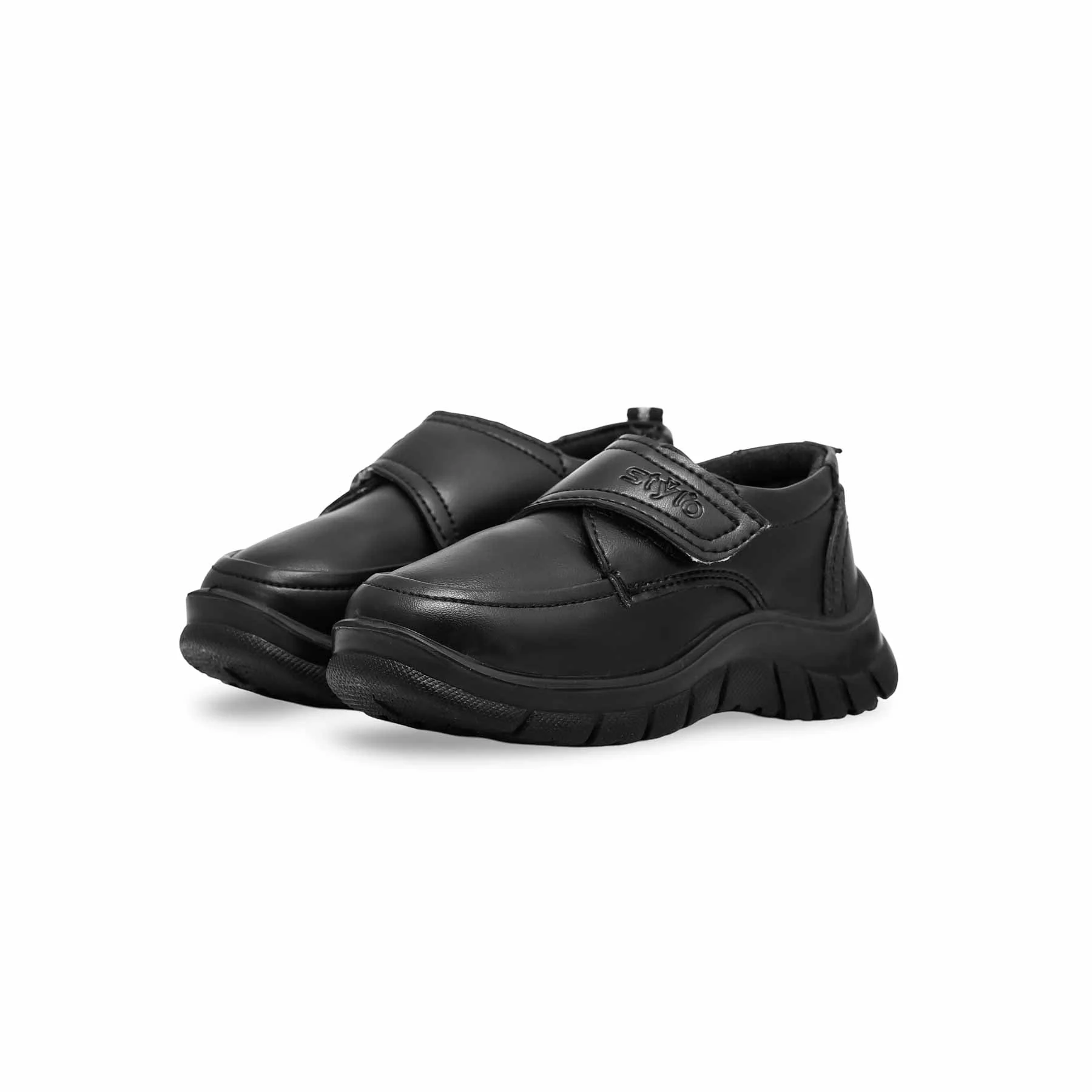 Boys Black Velcro School Shoes SK1080 - Image 3
