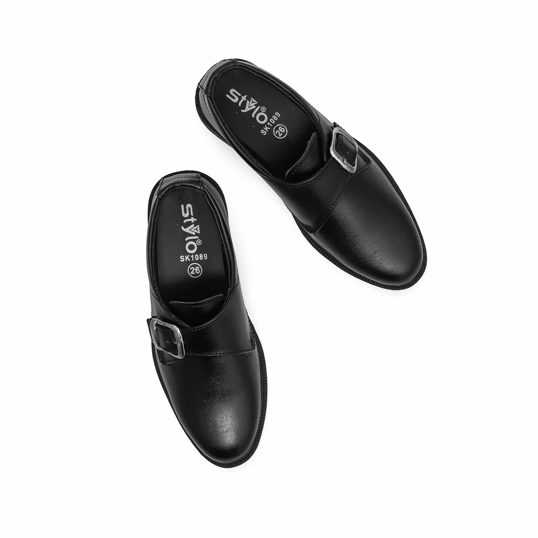 Boys Black Buckle School Shoes SK1089 - Image 5