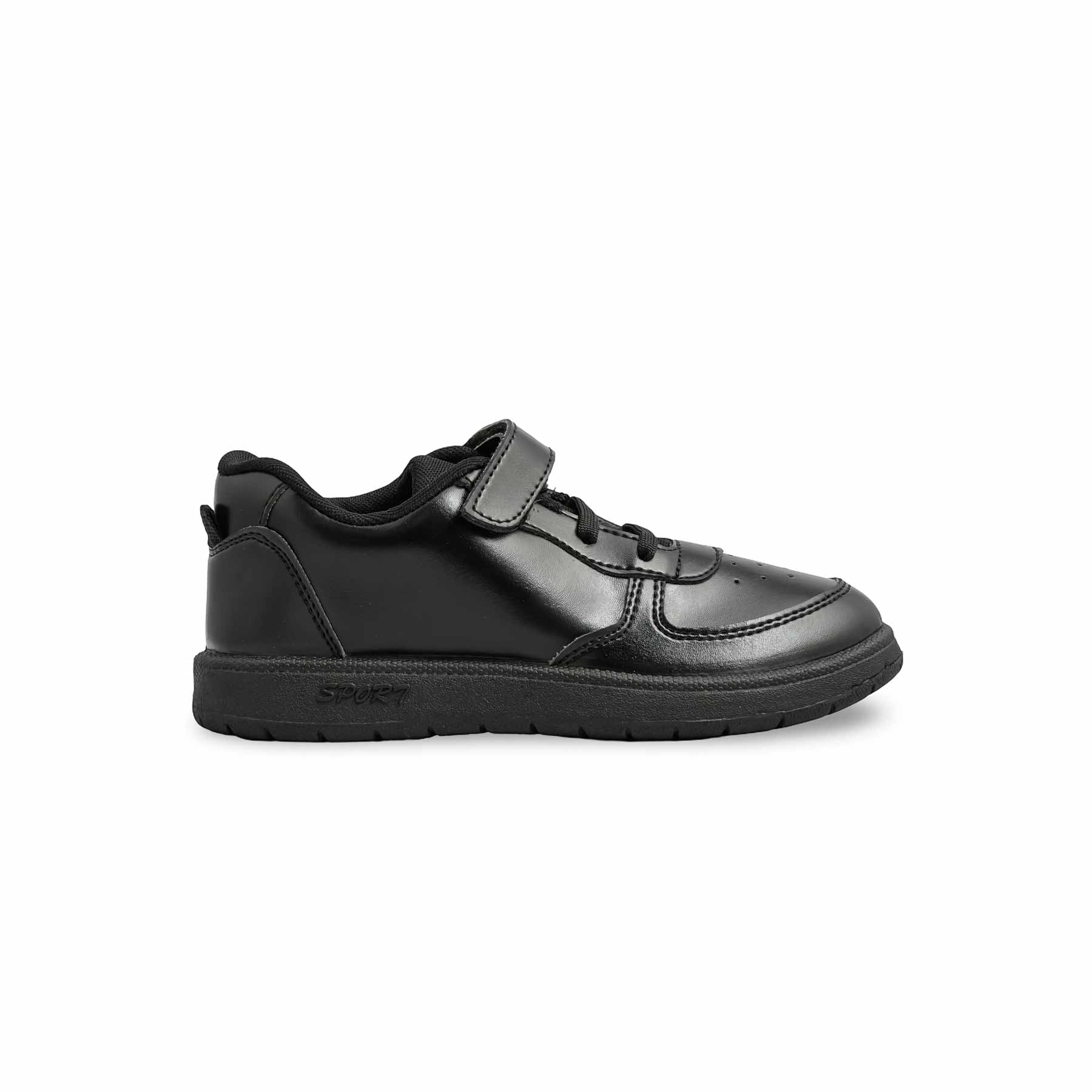 Boys Black Velcro Strap School Shoes SK1099 - Image 2