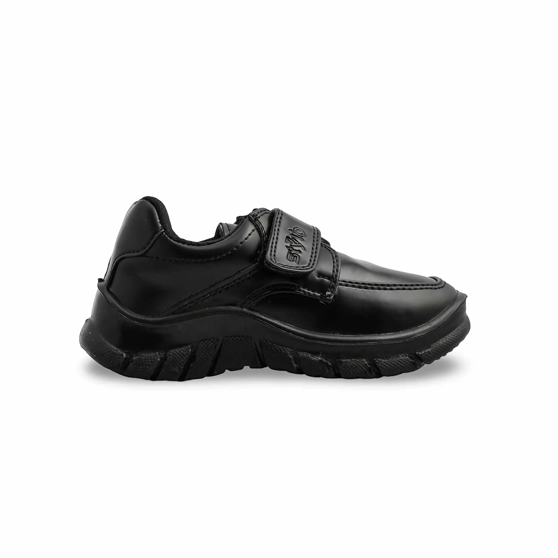 Boys Black Velcro Strap School Shoes SK1102 - Image 2
