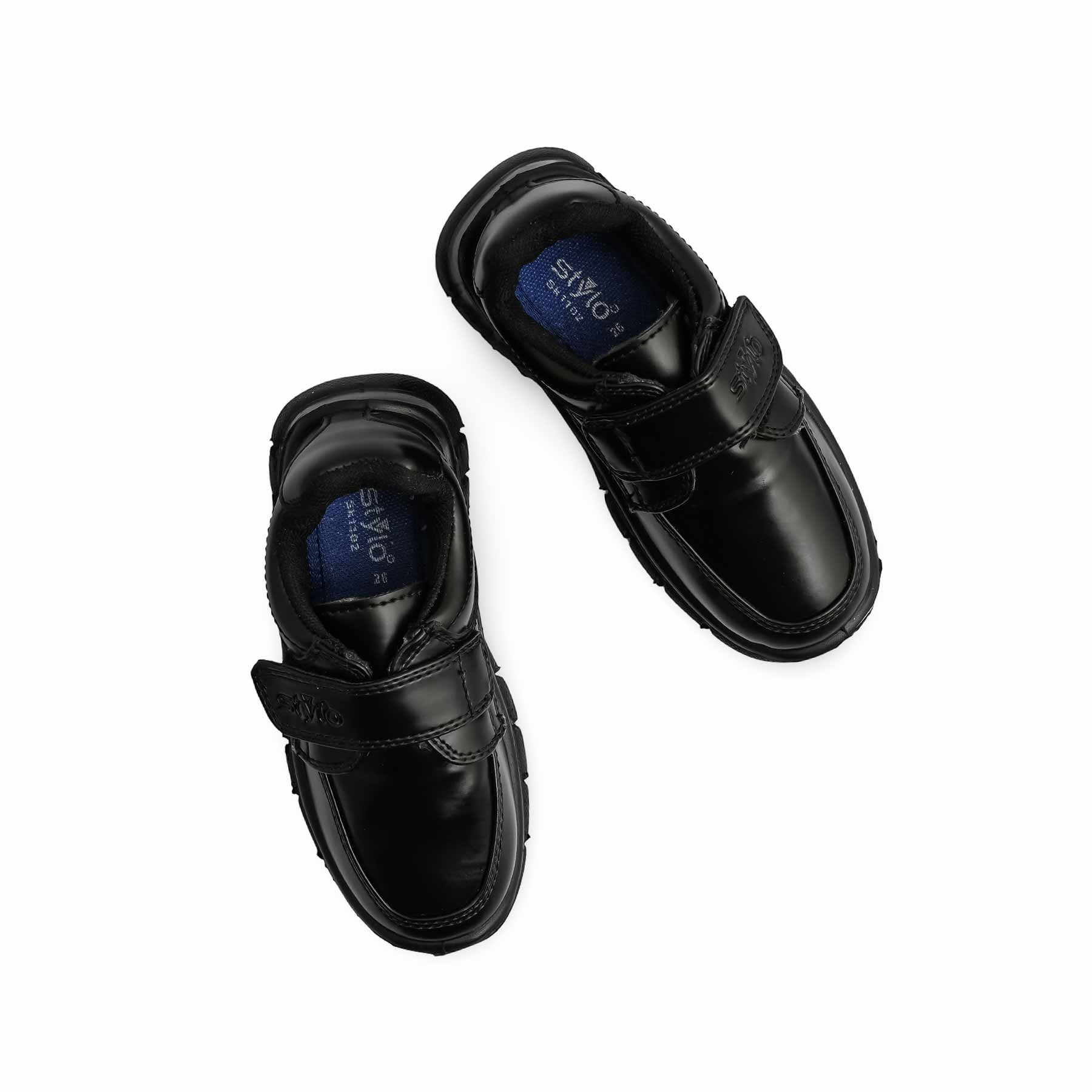 Boys Black Velcro Strap School Shoes SK1102 - Image 5