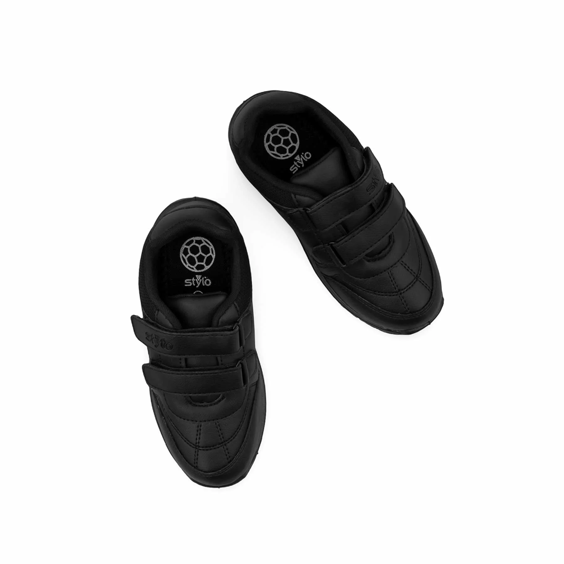 Boys Black Velcro Strap School Shoes SK1104 - Image 5