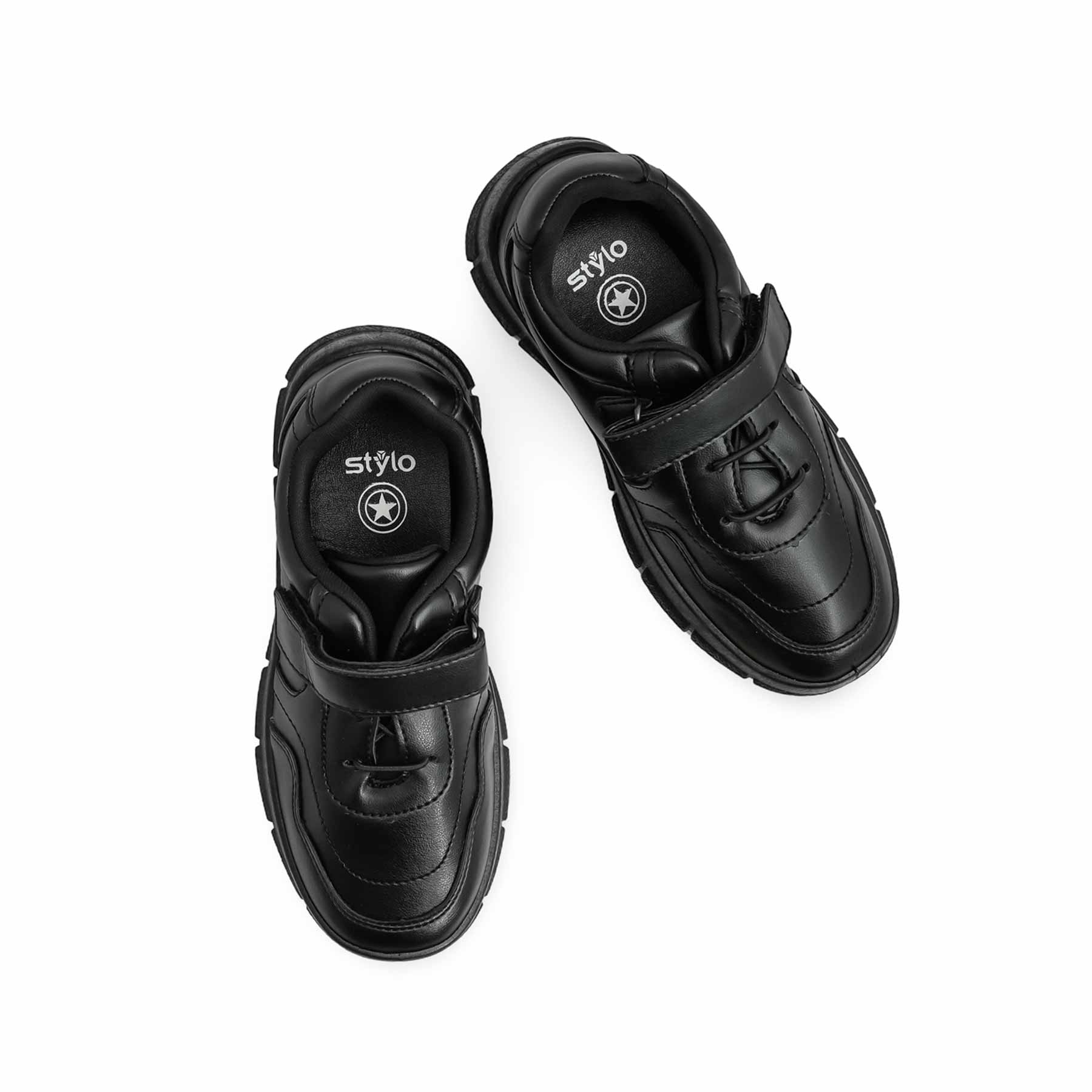 Boys Black Velcro Strap School Shoes SK1110 - Image 4