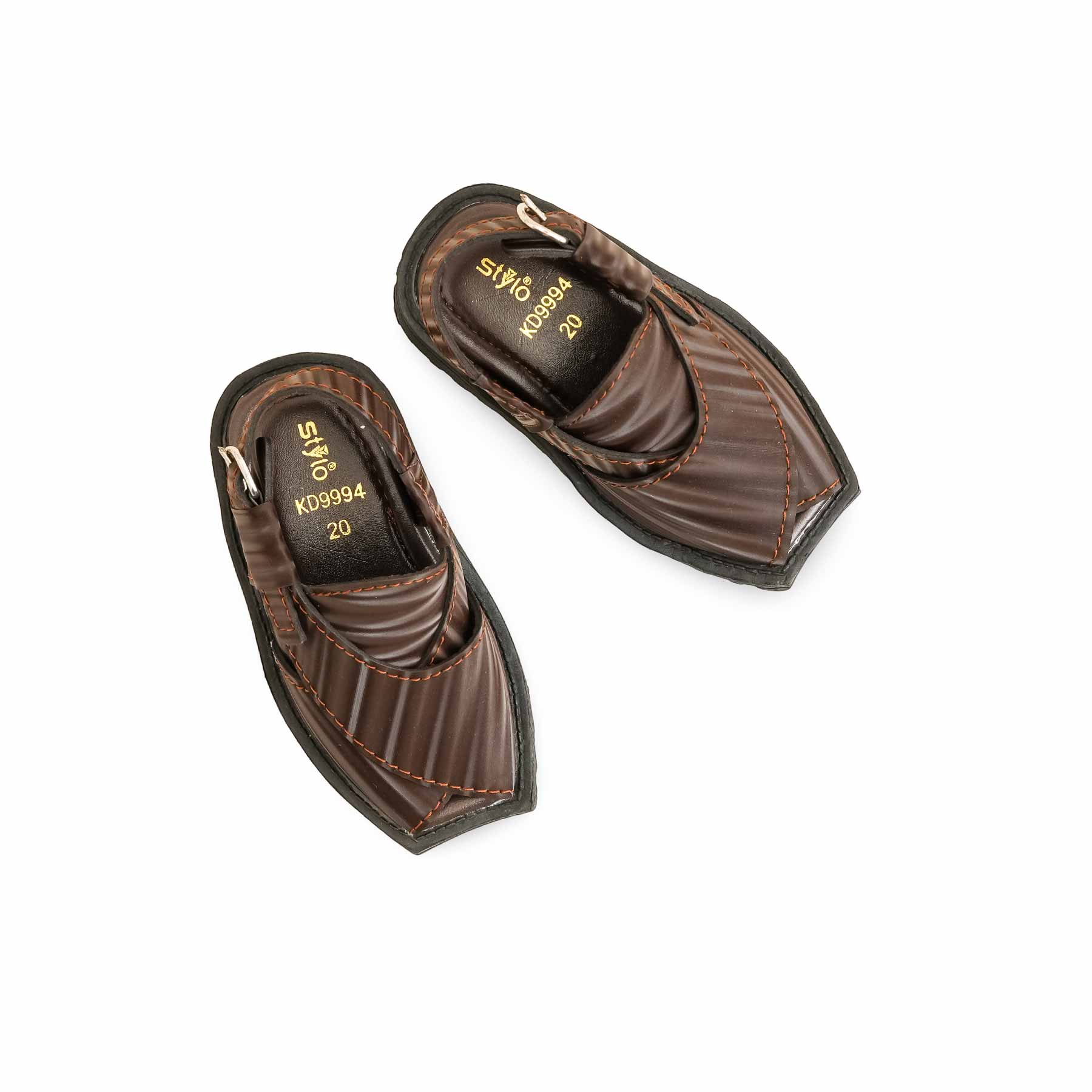 Boys Brown Peshawari Chappal KD9994 - Image 5